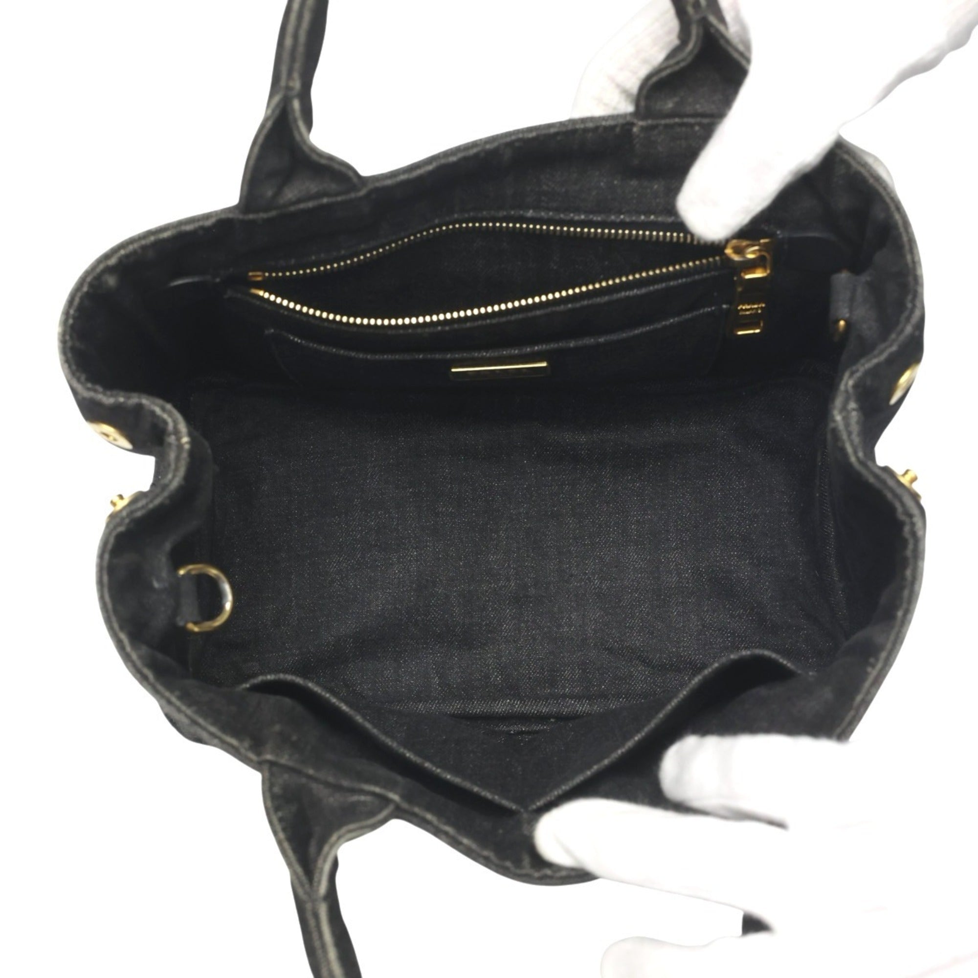 Prada Black Denim Tote Bag (Pre-Owned)