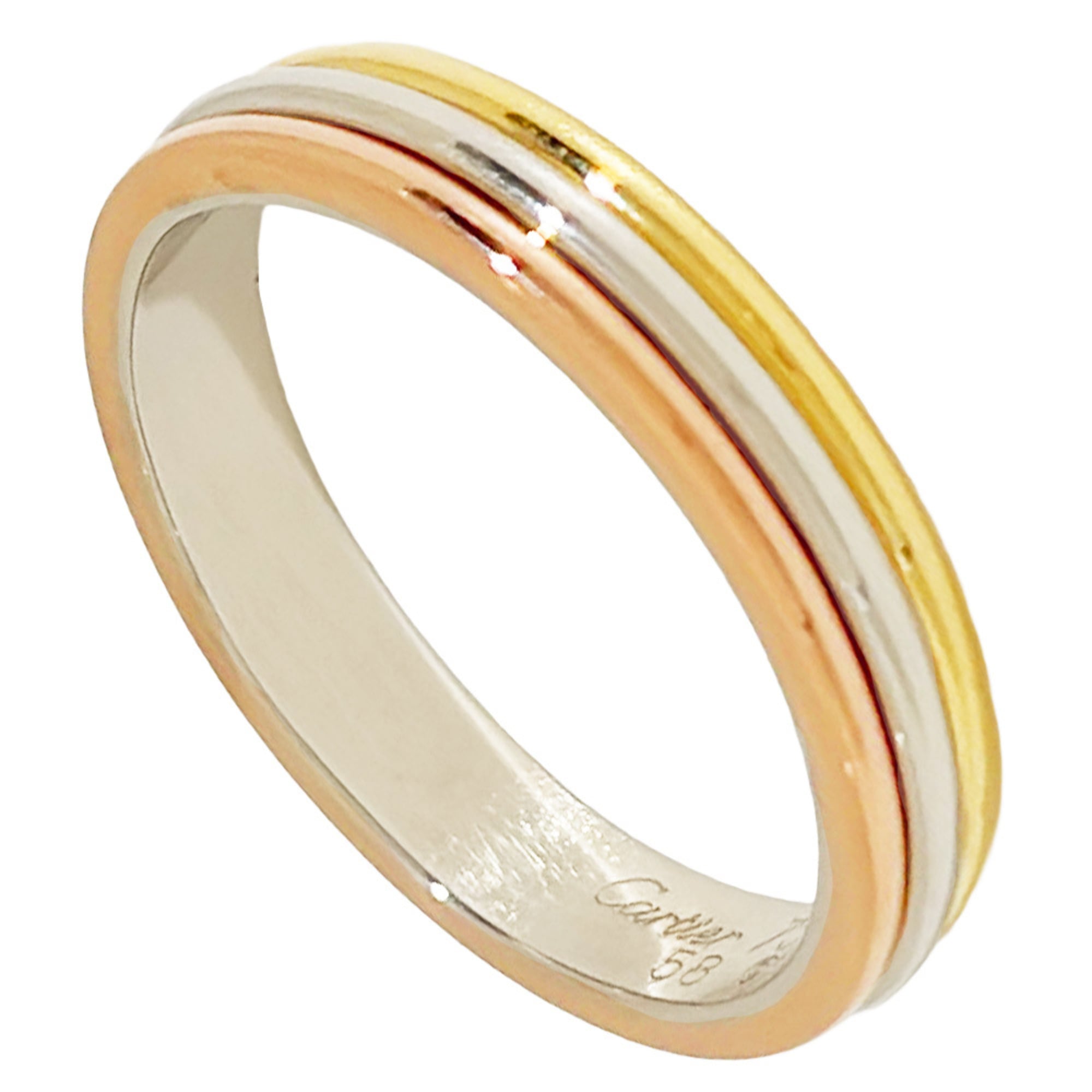 Cartier Louis Cartier Yellow Gold (18K) Pink Gold (18K) White Gold (18K) Band Ring (Pre-Owned)