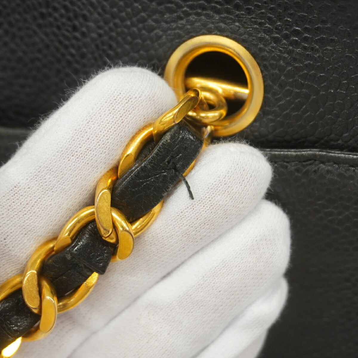Chanel Black Grained Calfskin Tote Bag (Pre-Owned)