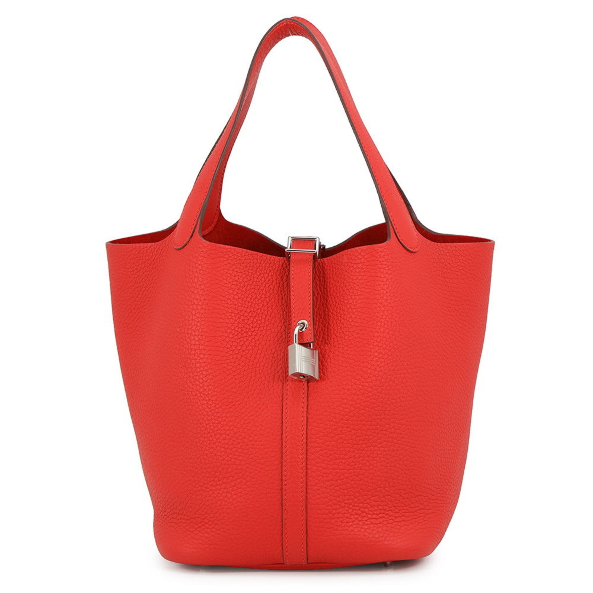Hermes Picotin Silver Taurillon Clemence Leather Handbag Tote Bag (Pre-Owned)