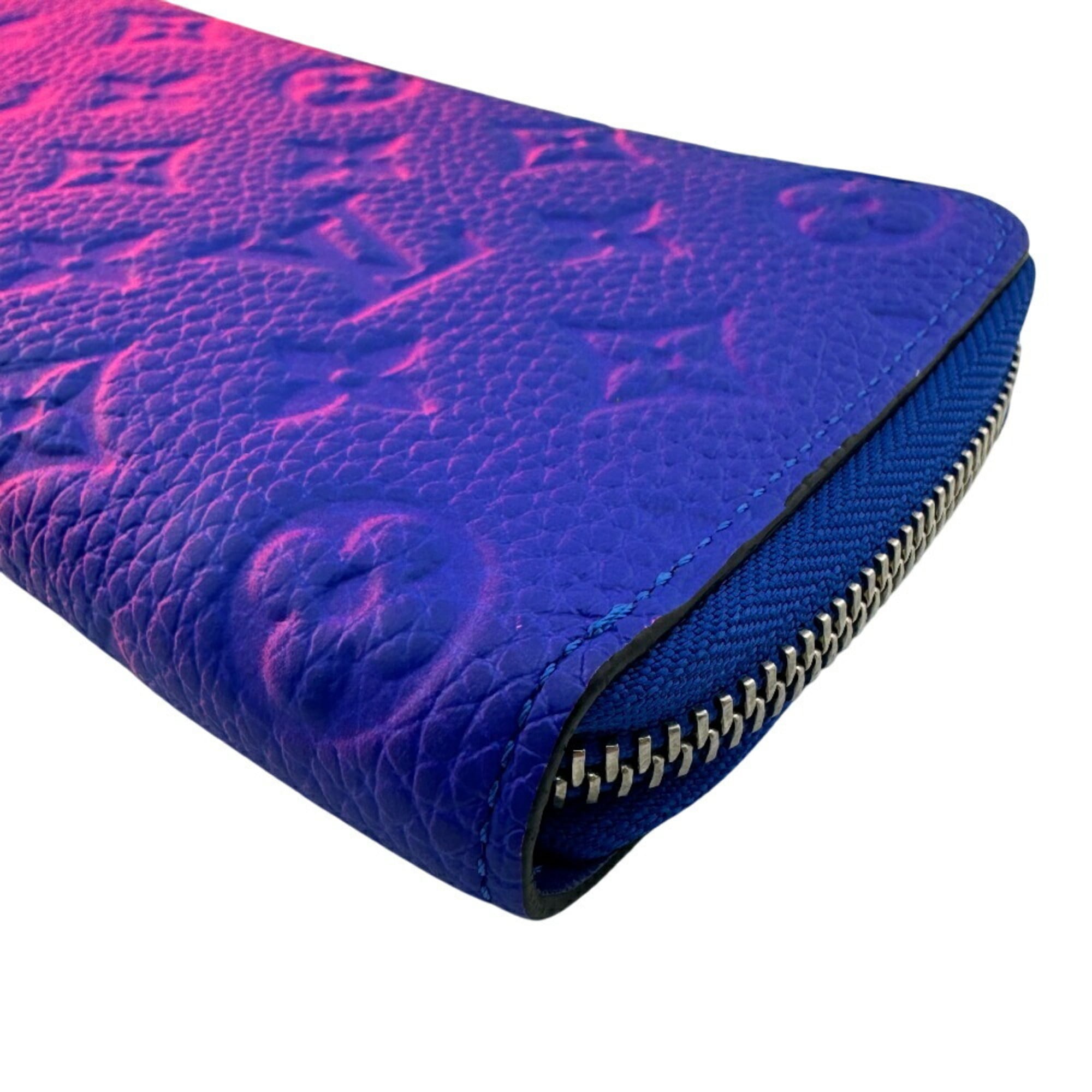 Louis Vuitton Blue Pink Leather Long Wallet (Bi-Fold) (Pre-Owned)
