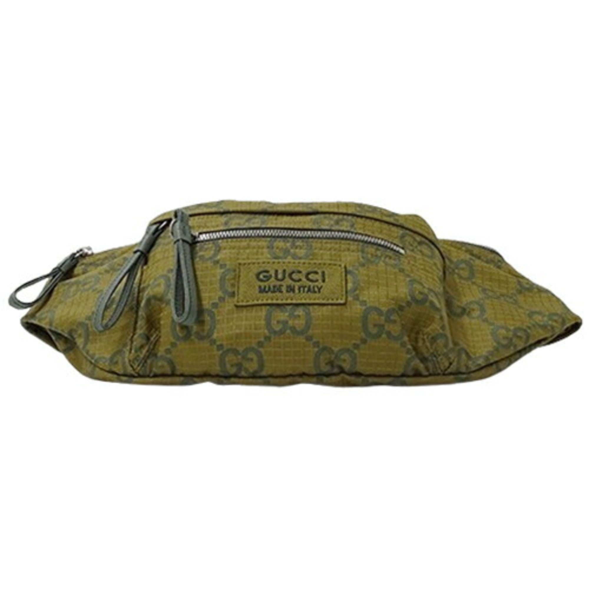 Gucci Beige Green Khaki Nylon Sling Bag (Pre-Owned)