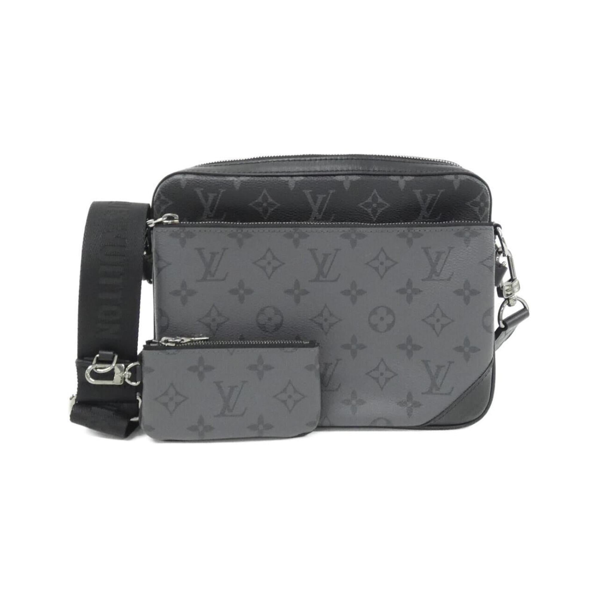 Louis Vuitton Black Gris Coated Canvas Pouch Shoulder Bag (Pre-Owned)
