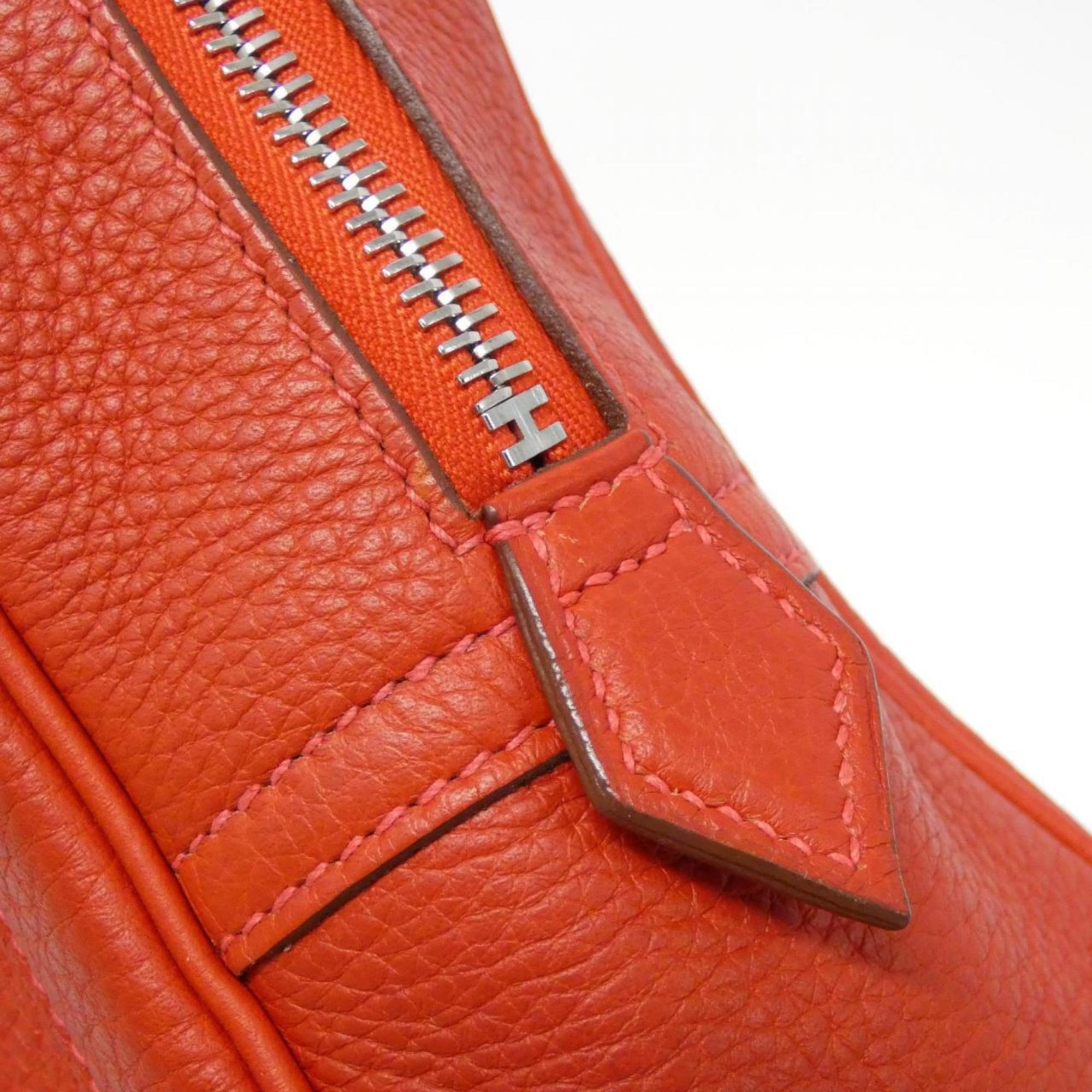 Hermes Silver Taurillon Clemence Leather Handbag (Pre-Owned)