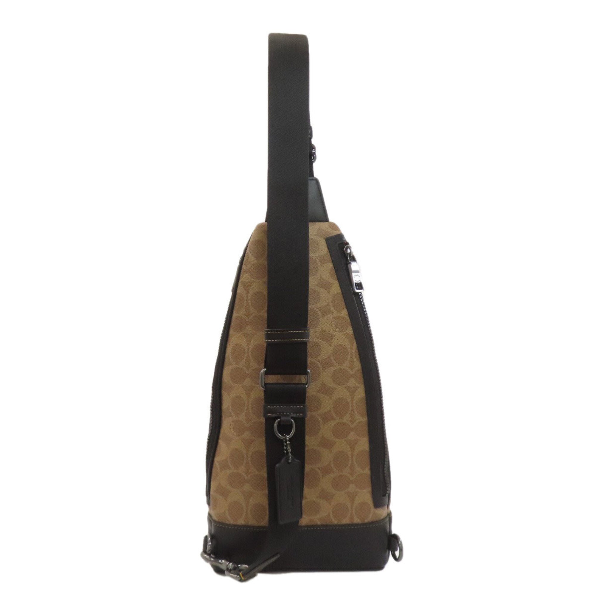 Coach Black Brown Pvc Leather Sling Bag (Pre-Owned)