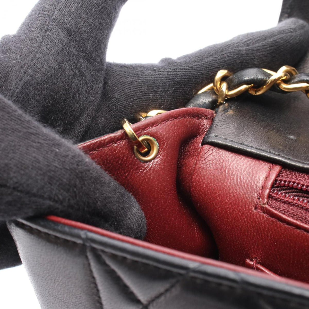 Chanel Black Leather Handbag Shoulder Bag (Pre-Owned)