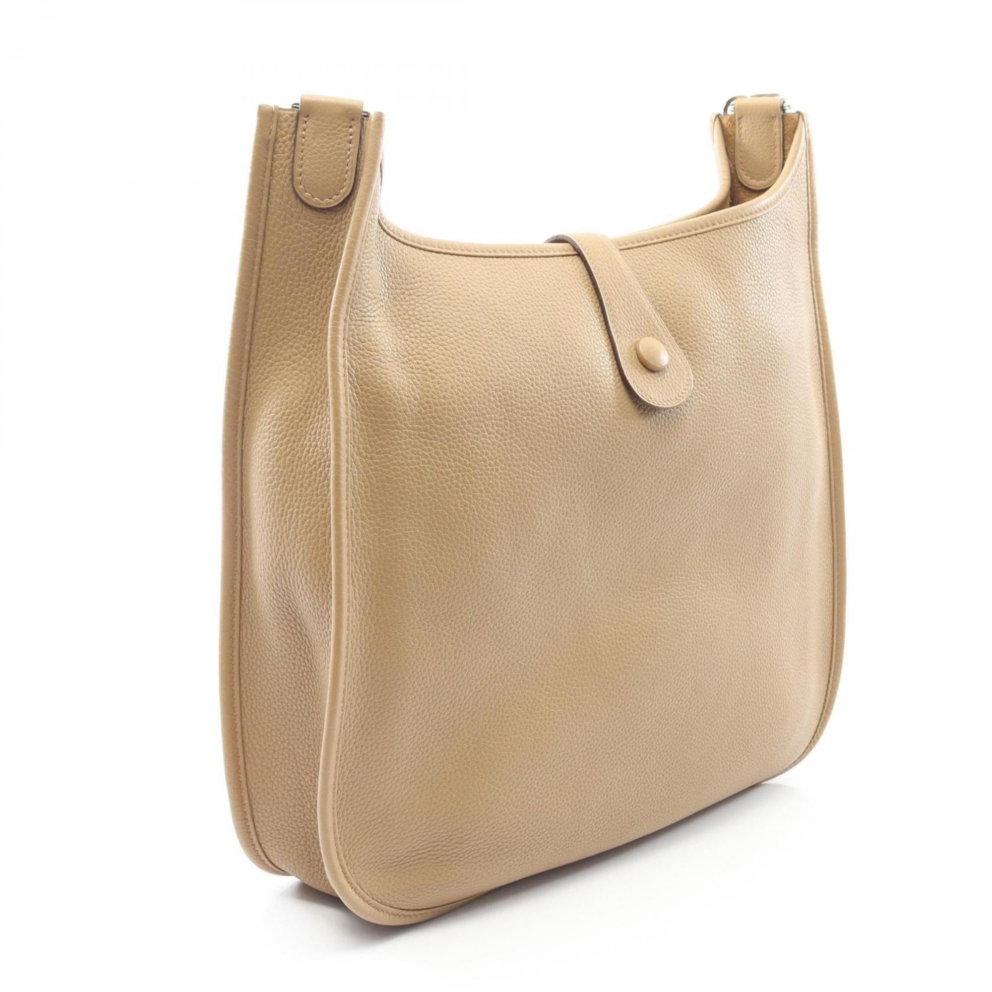 Hermes Beige Taurillon Clemence Leather Shoulder Bag (Pre-Owned)