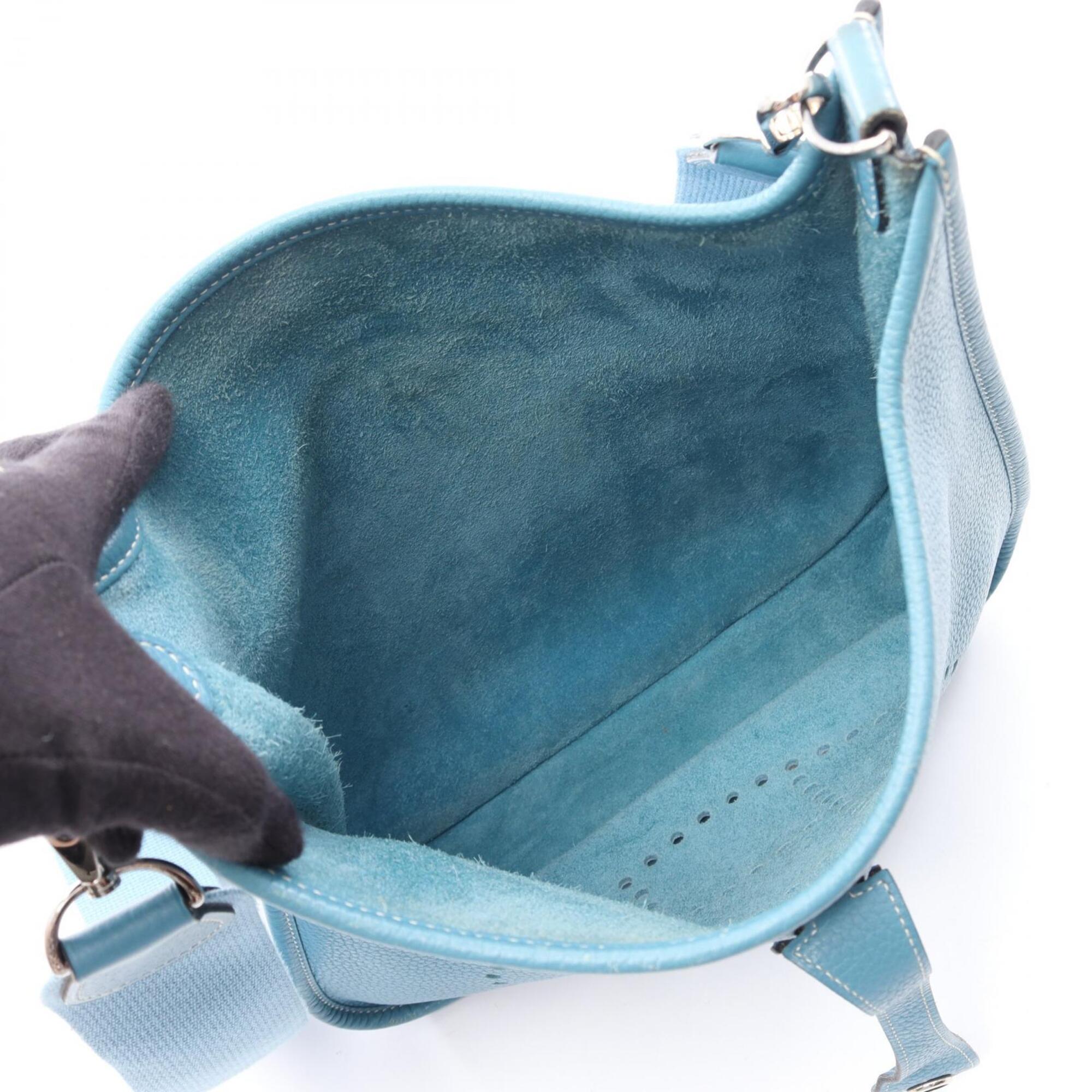 Hermes Blue Taurillon Clemence Leather Handbag Shoulder Bag (Pre-Owned)