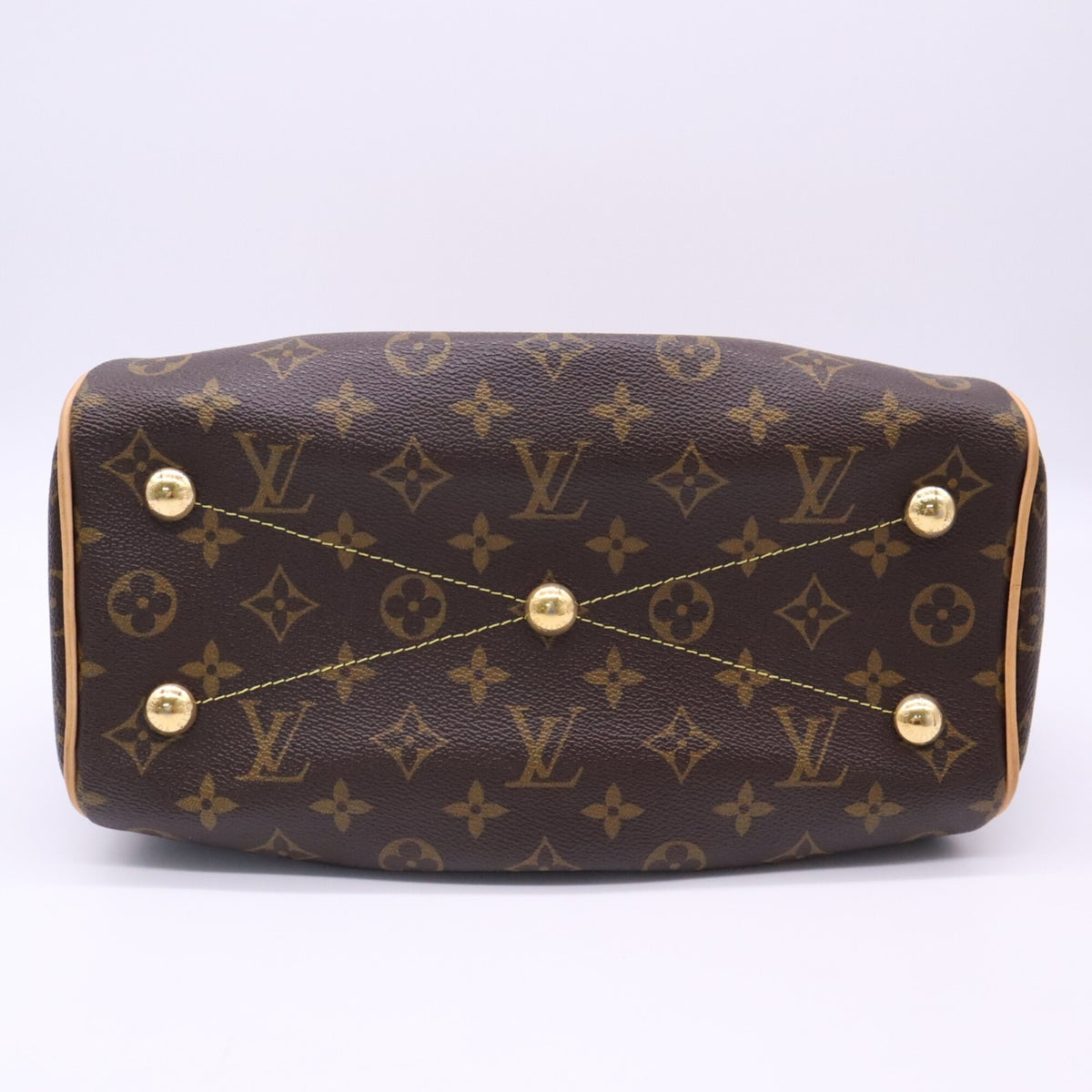Louis Vuitton Monogram Beige Brown Coated Canvas Leather Handbag (Pre-Owned)