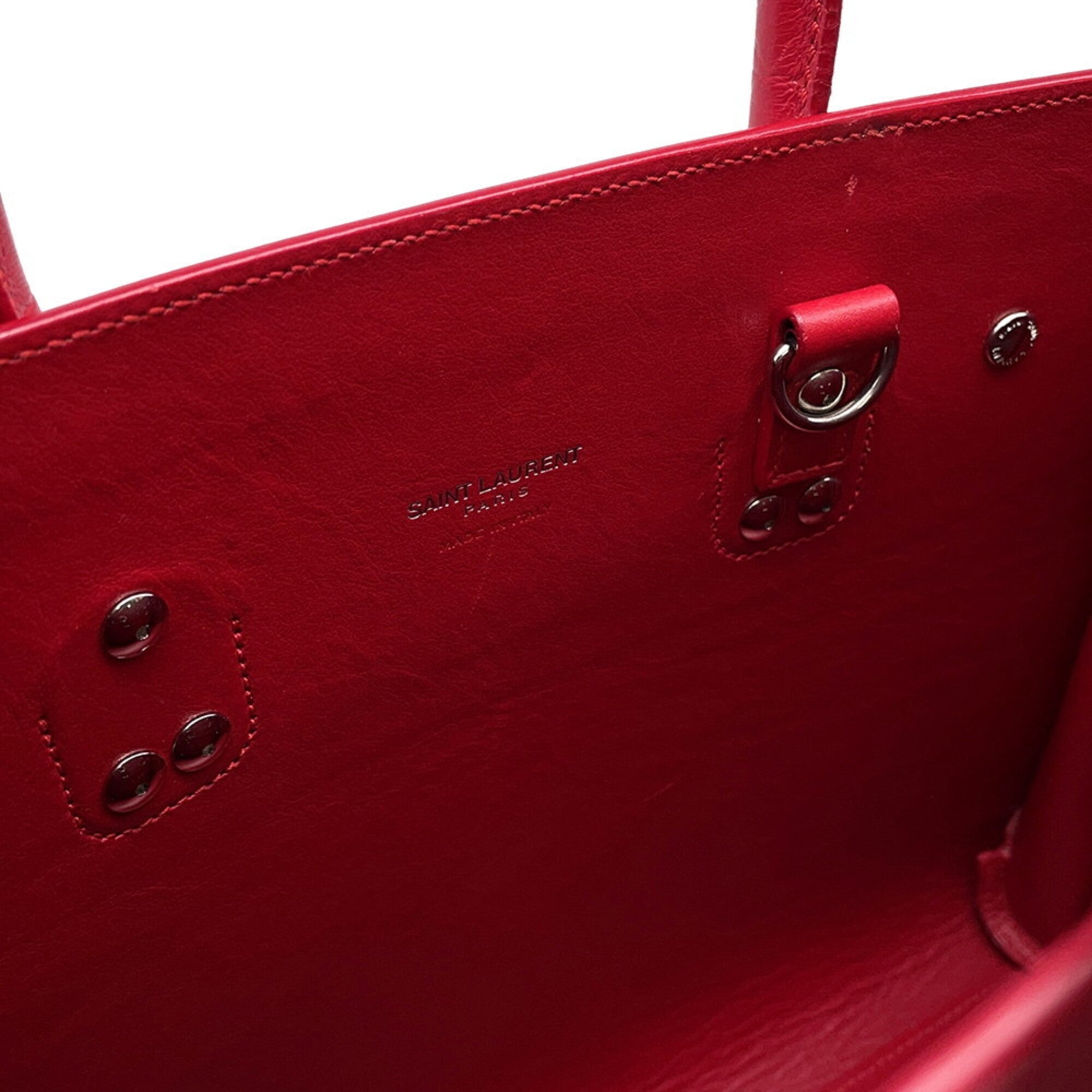 Yves Saint Laurent Sac De Jour Red Color Leather Handbag (Pre-Owned)