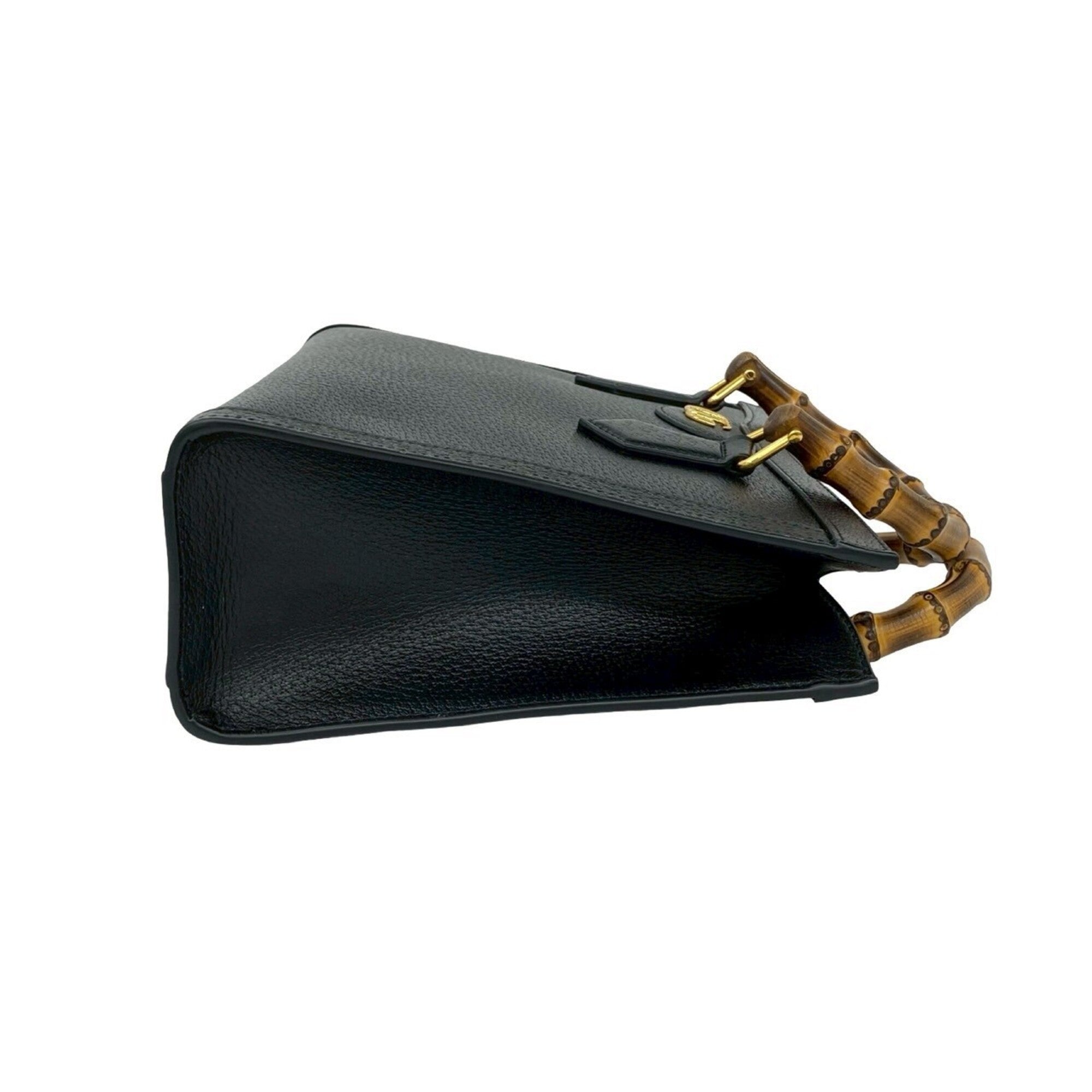 Gucci Black Leather Handbag Shoulder Bag (Pre-Owned)