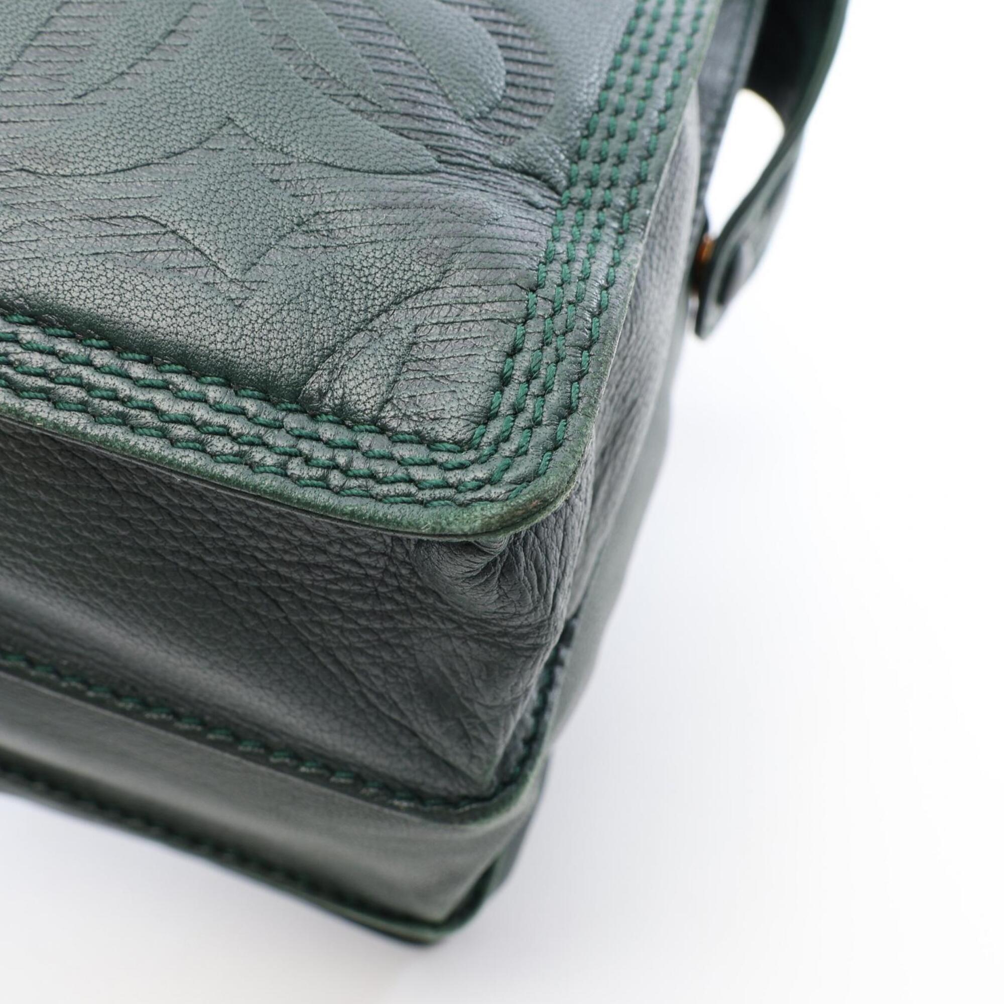 Loewe Green Leather Handbag Tote Bag (Pre-Owned)