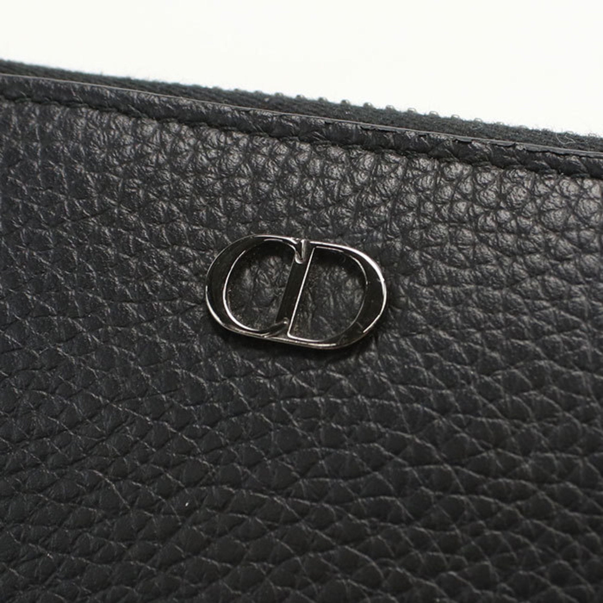 Christian Dior Black Leather Long Wallet (Bi-Fold) (Pre-Owned)