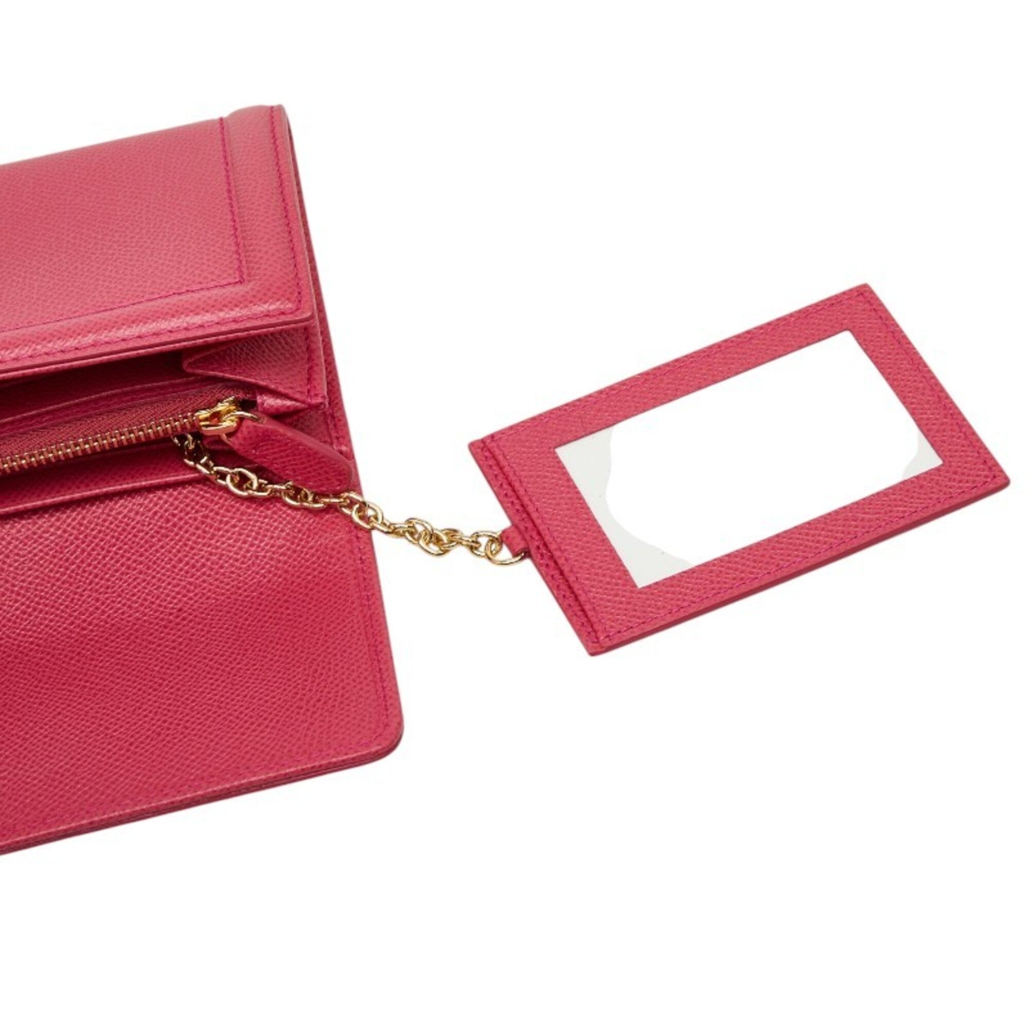 Salvatore Ferragamo Pink Leather Long Wallet (Bi-Fold) (Pre-Owned)