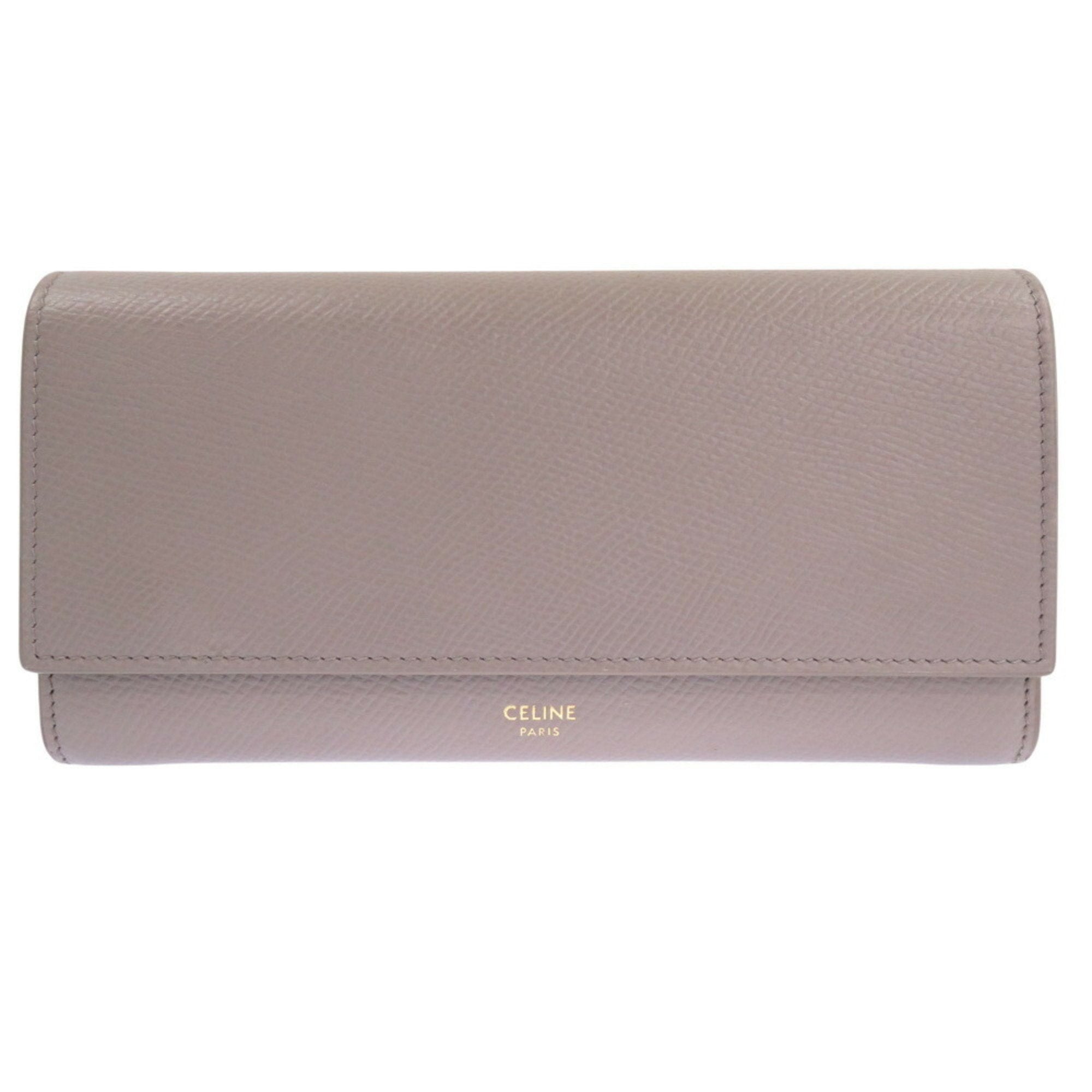 Celine Gray Leather Long Wallet (Bi-Fold) (Pre-Owned)