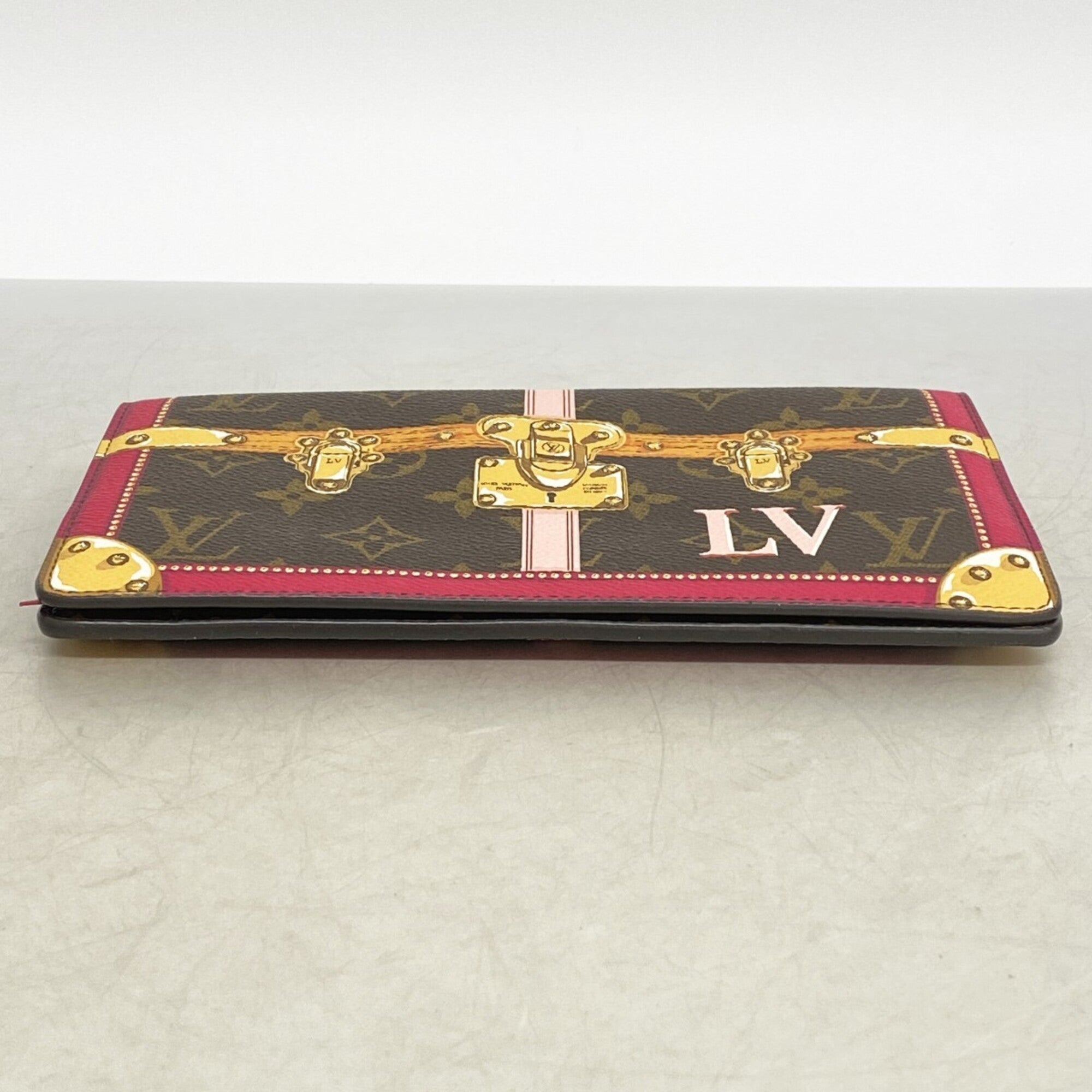 Louis Vuitton Brown Pink Chain/Shoulder Wallet (Pre-Owned)