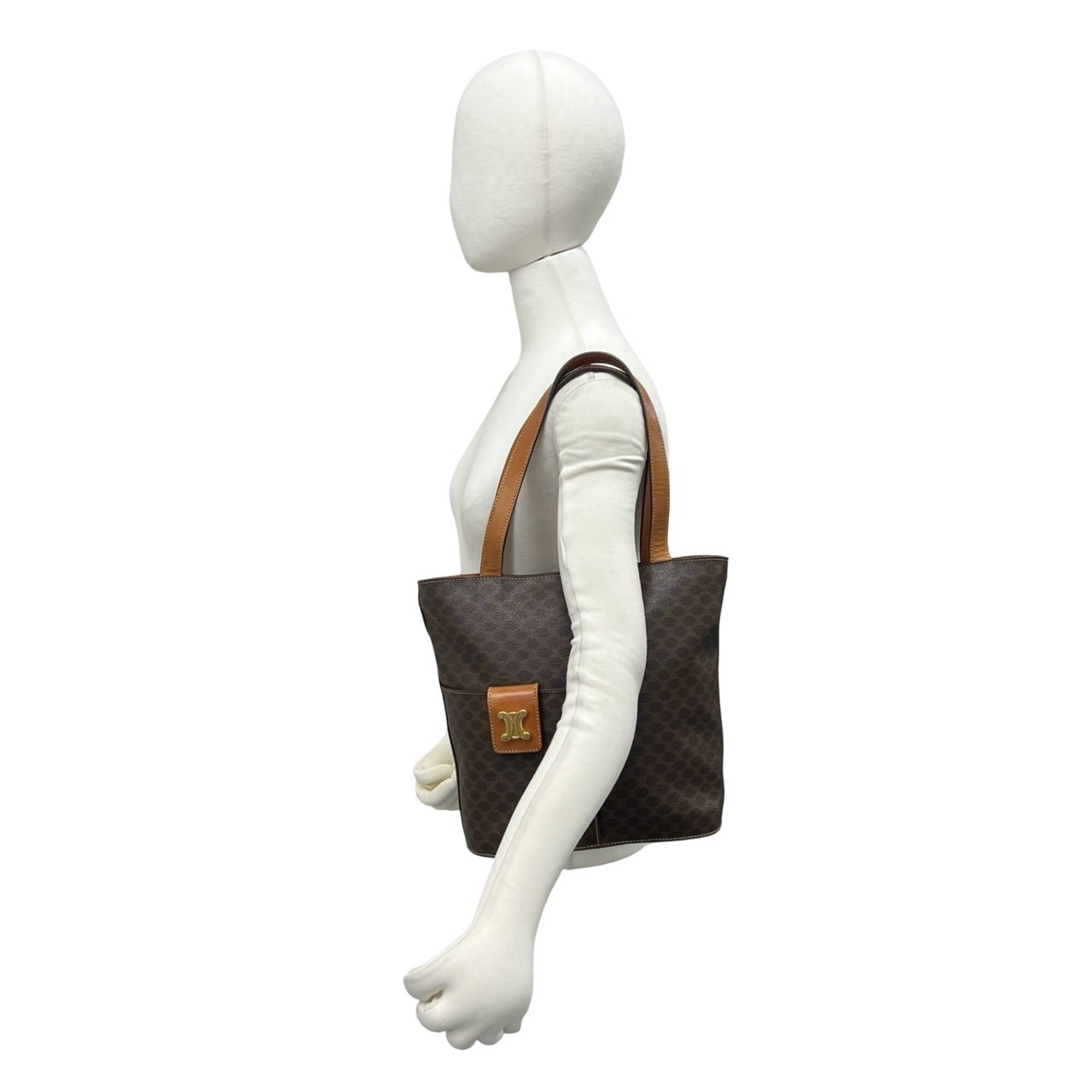 Celine Brown Pvc Leather Handbag Tote Bag (Pre-Owned)