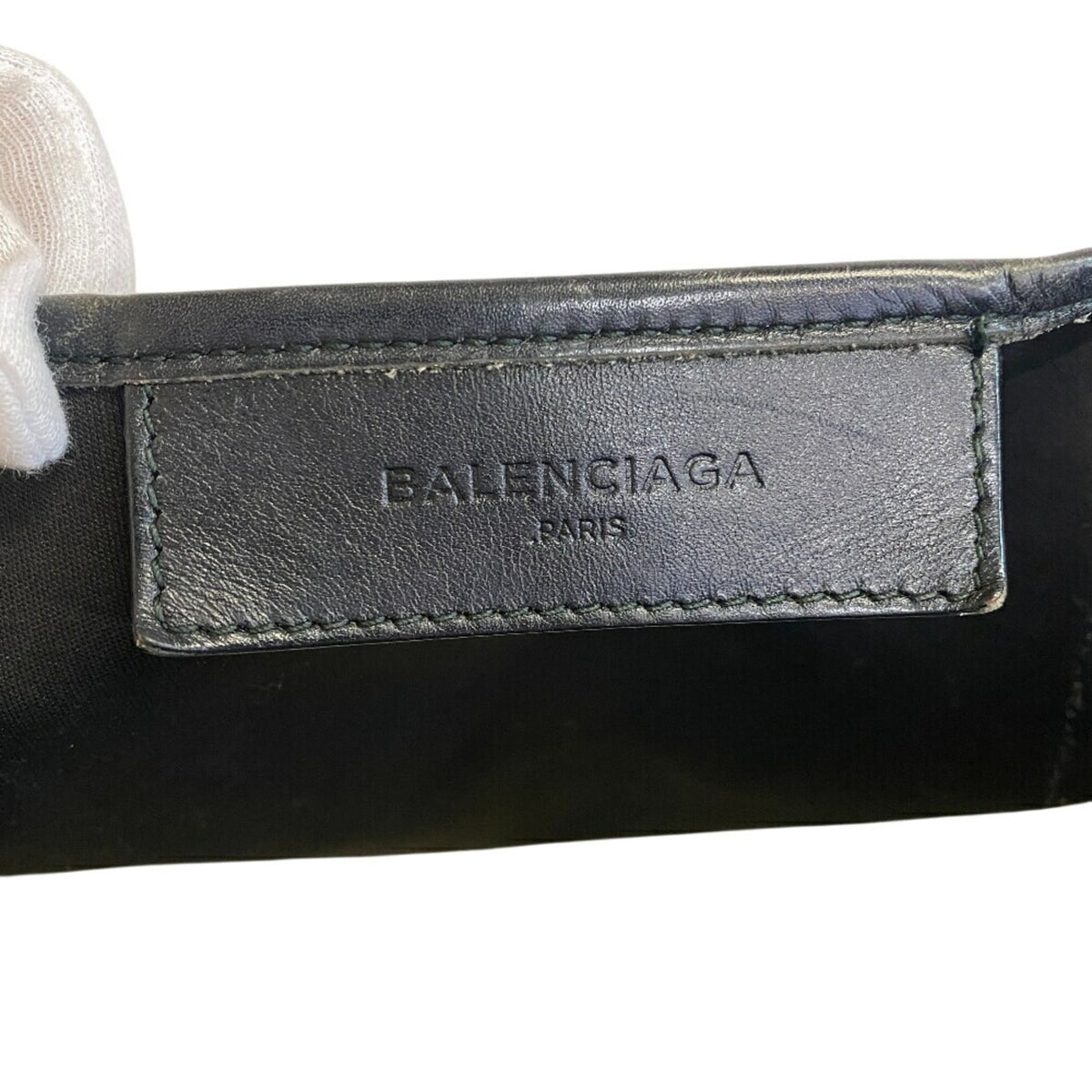 Balenciaga Black Ivory Canvas Leather Handbag (Pre-Owned)