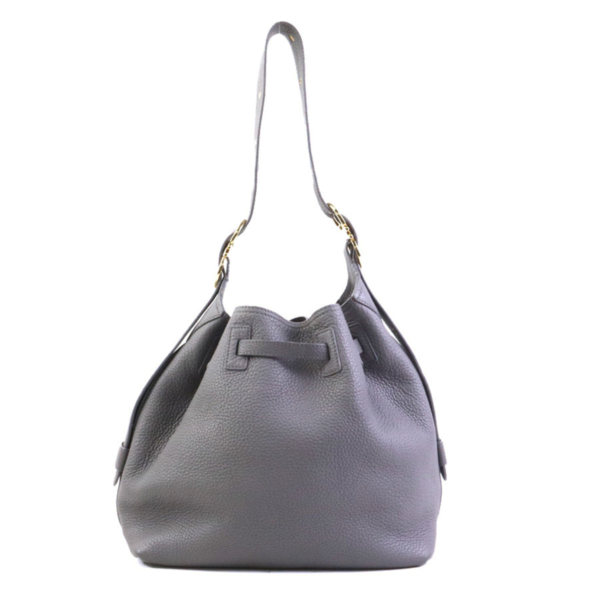 Salvatore Ferragamo Gray Leather Shoulder Bag (Pre-Owned)