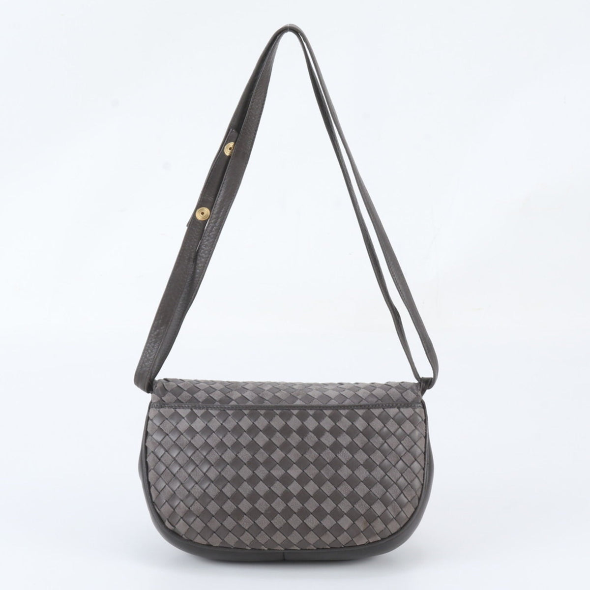 Bally Gray Leather Crossbody Bag Shoulder Bag (Pre-Owned)