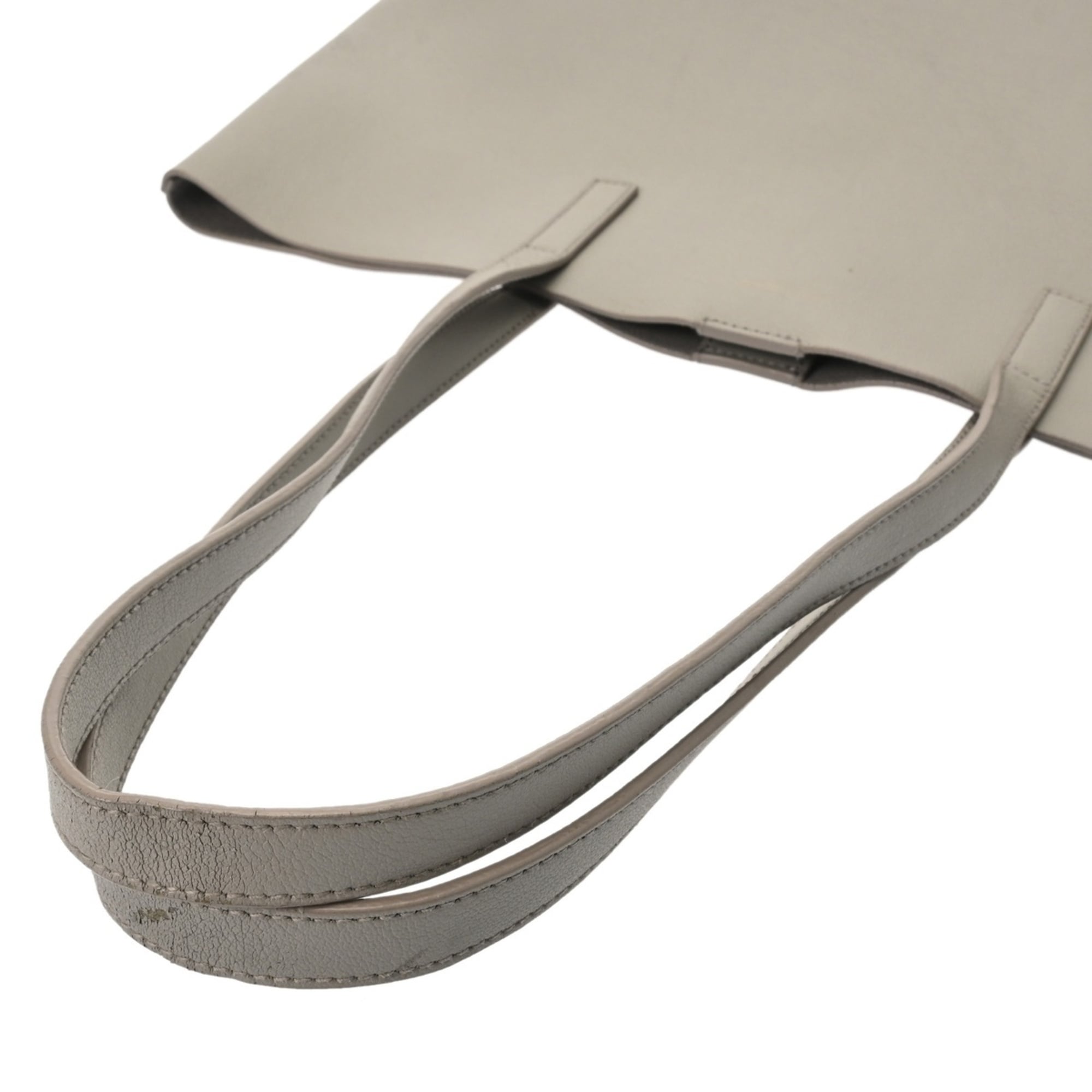 Saint Laurent Gray Leather Tote Bag (Pre-Owned)