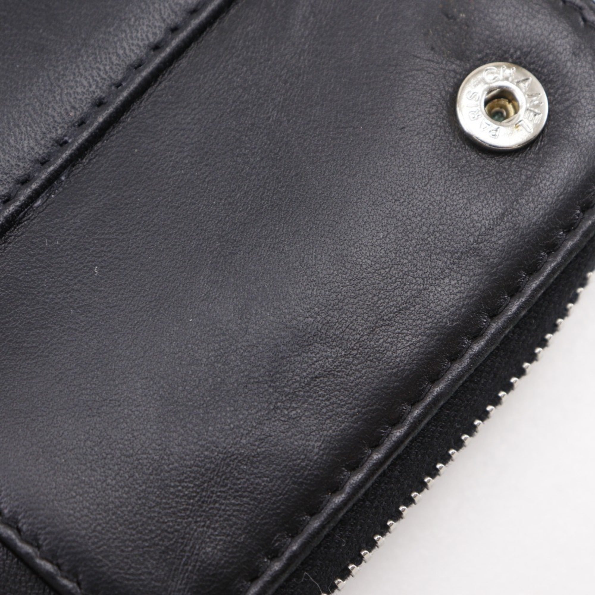 Chanel Matelasse Black Leather Long Wallet (Bi-Fold) (Pre-Owned)