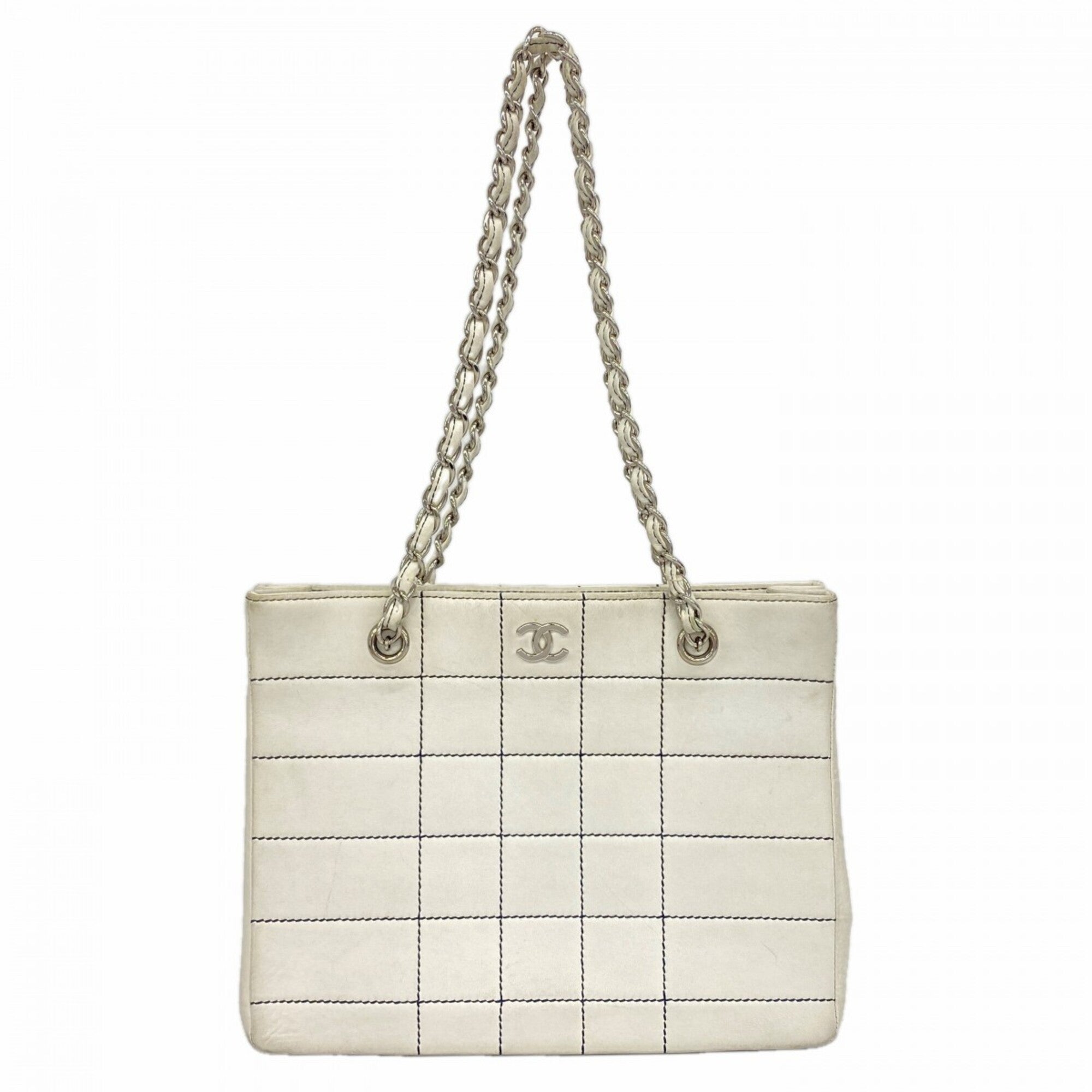 Chanel White Leather Tote Bag (Pre-Owned)