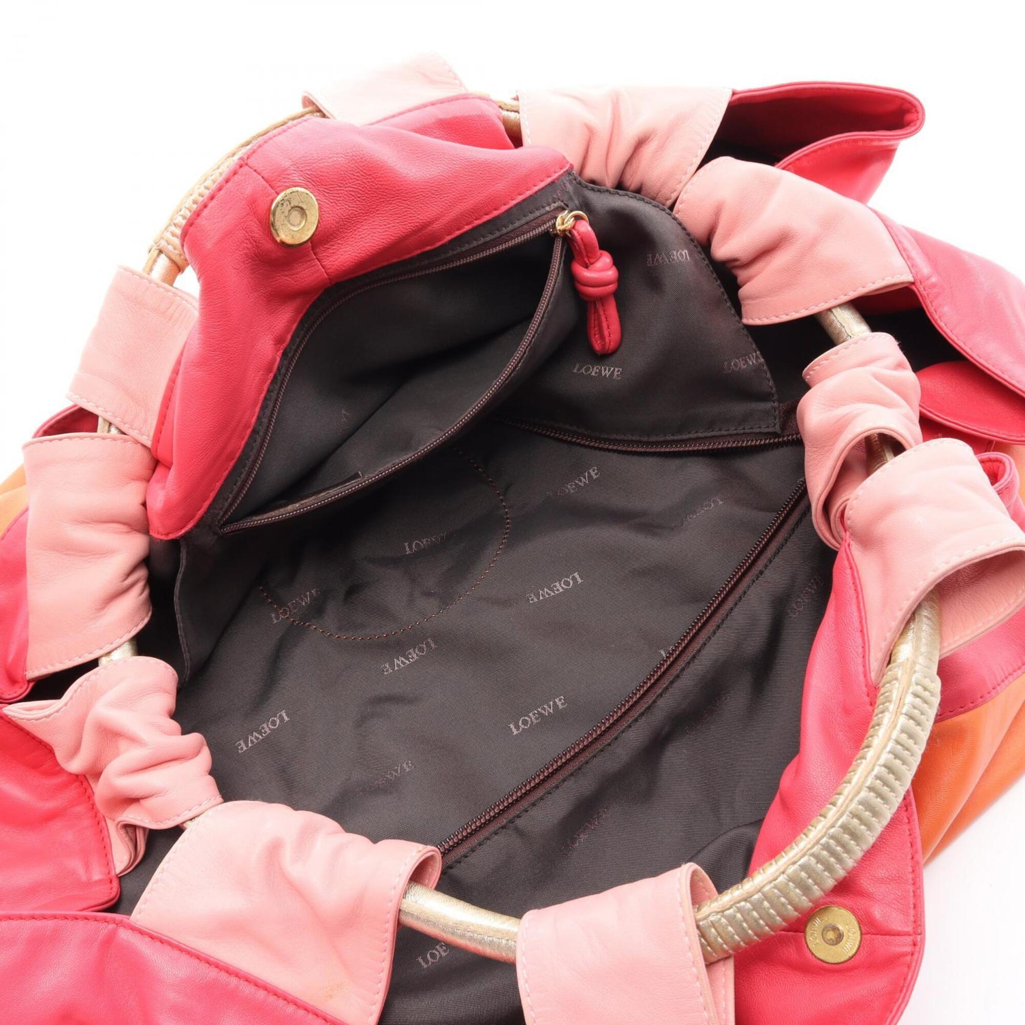 Loewe Orange Pink Leather Handbag (Pre-Owned)