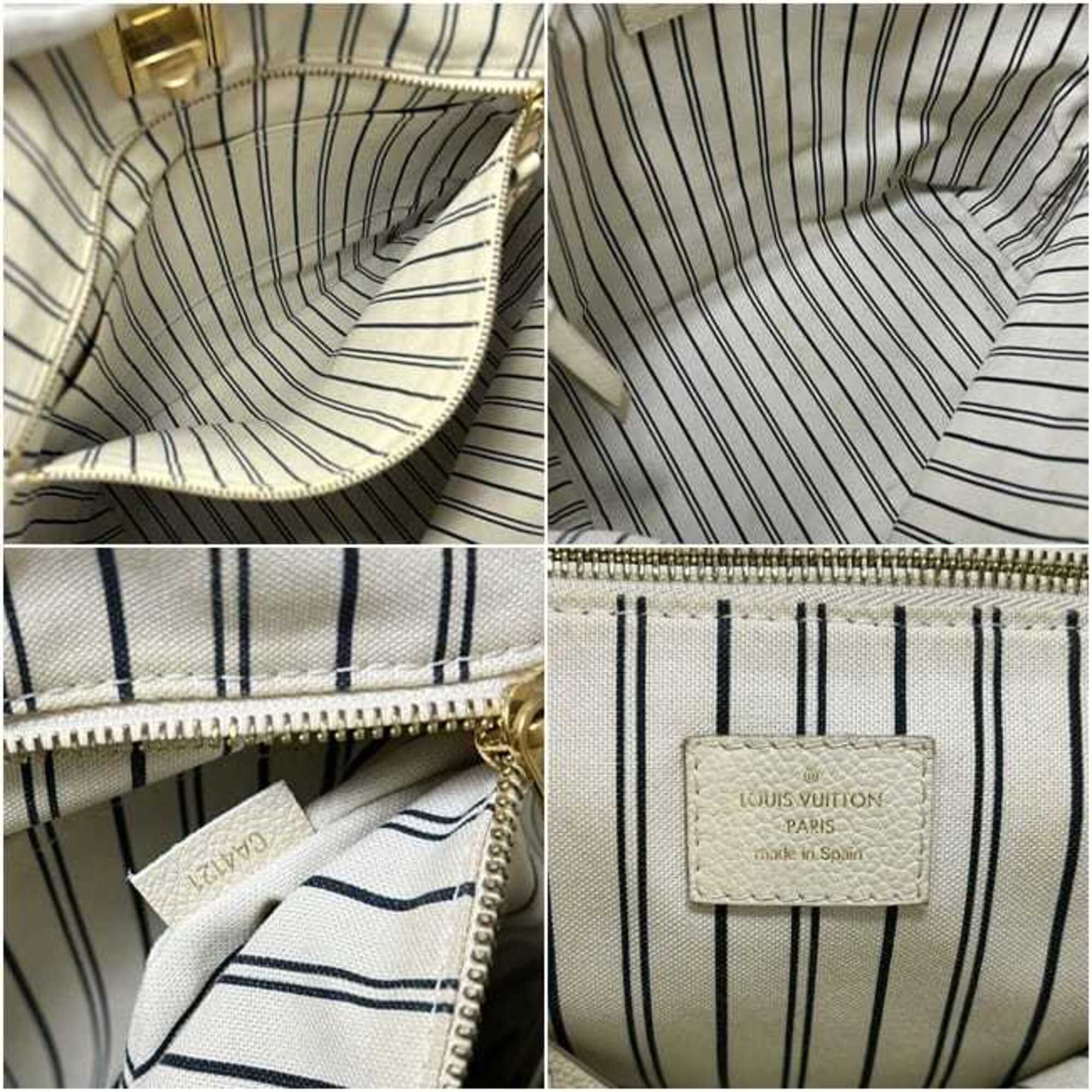 Louis Vuitton Beige Neige White Monogram Empreinte Leather Tote Bag (Pre-Owned)