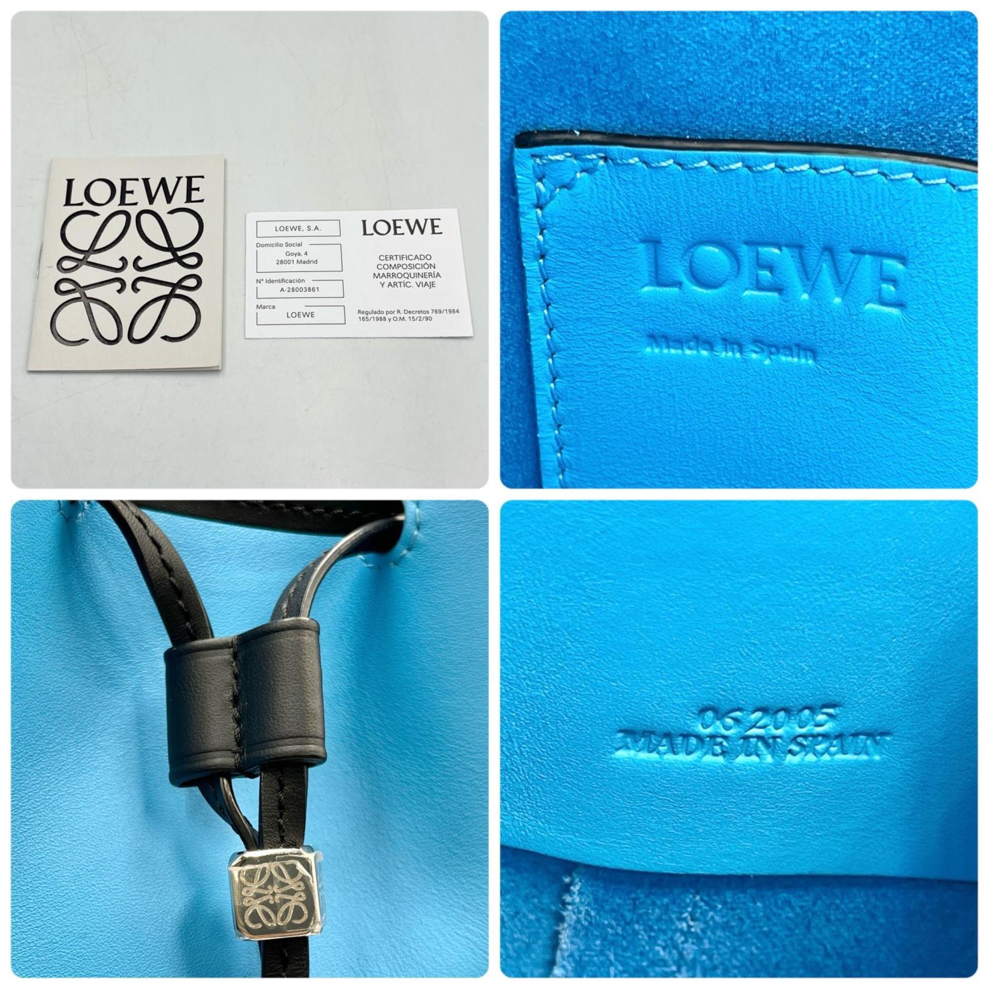 Loewe Black Light Blue Leather Shoulder Bag (Pre-Owned)