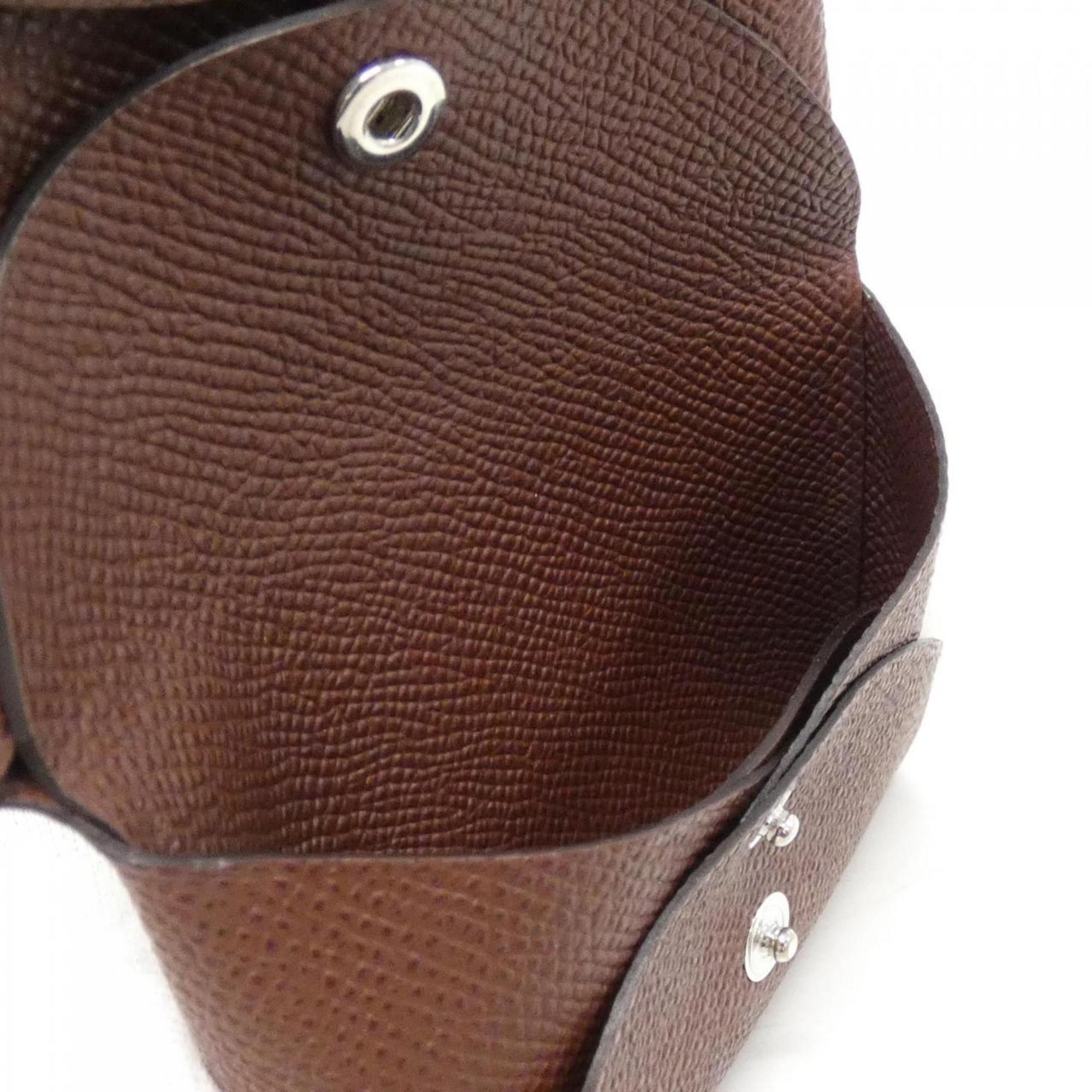 Hermes Brown Epsom Leather Coin Purse/Coin Case (Pre-Owned)