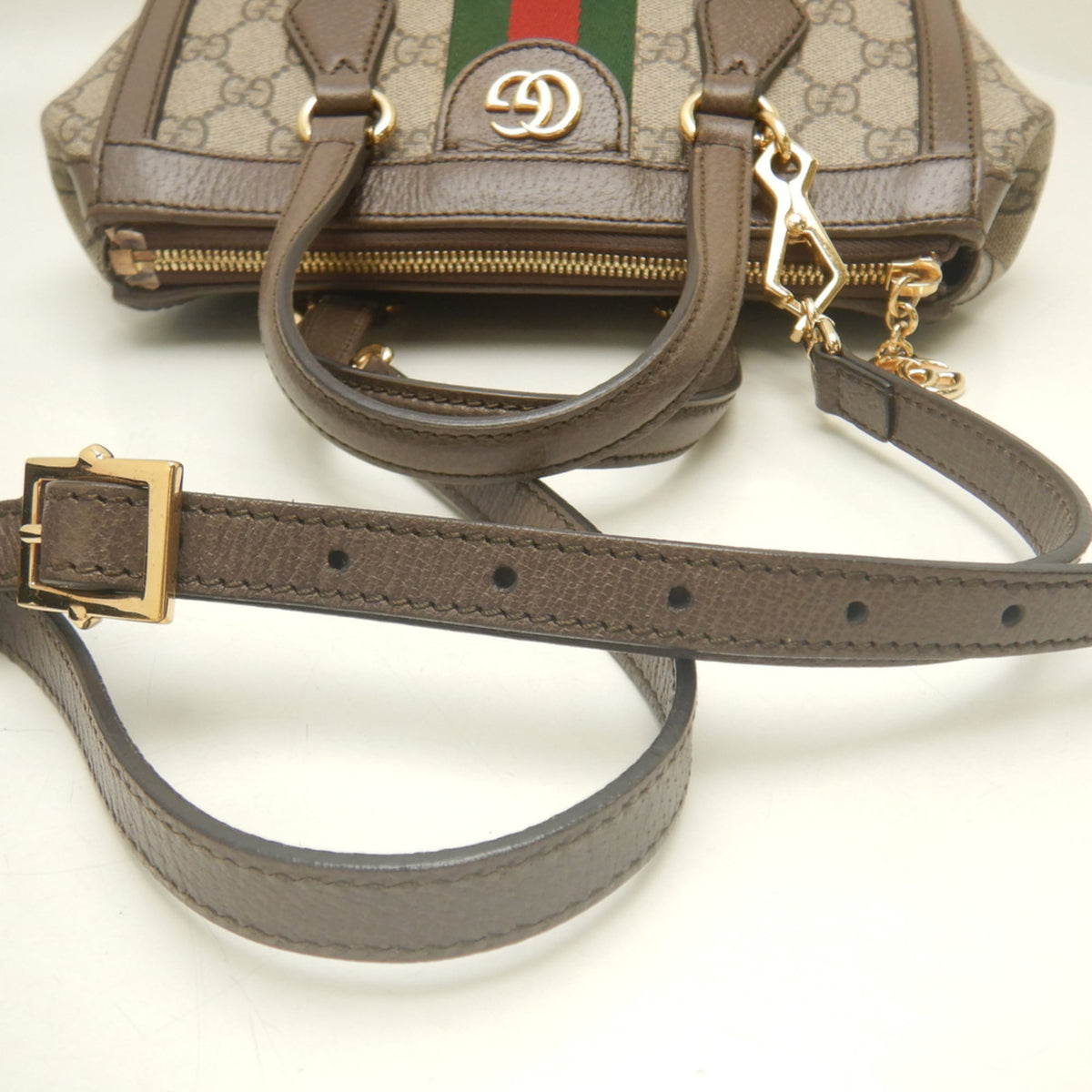Gucci Beige Brown Gg Supreme Leather Handbag (Pre-Owned)
