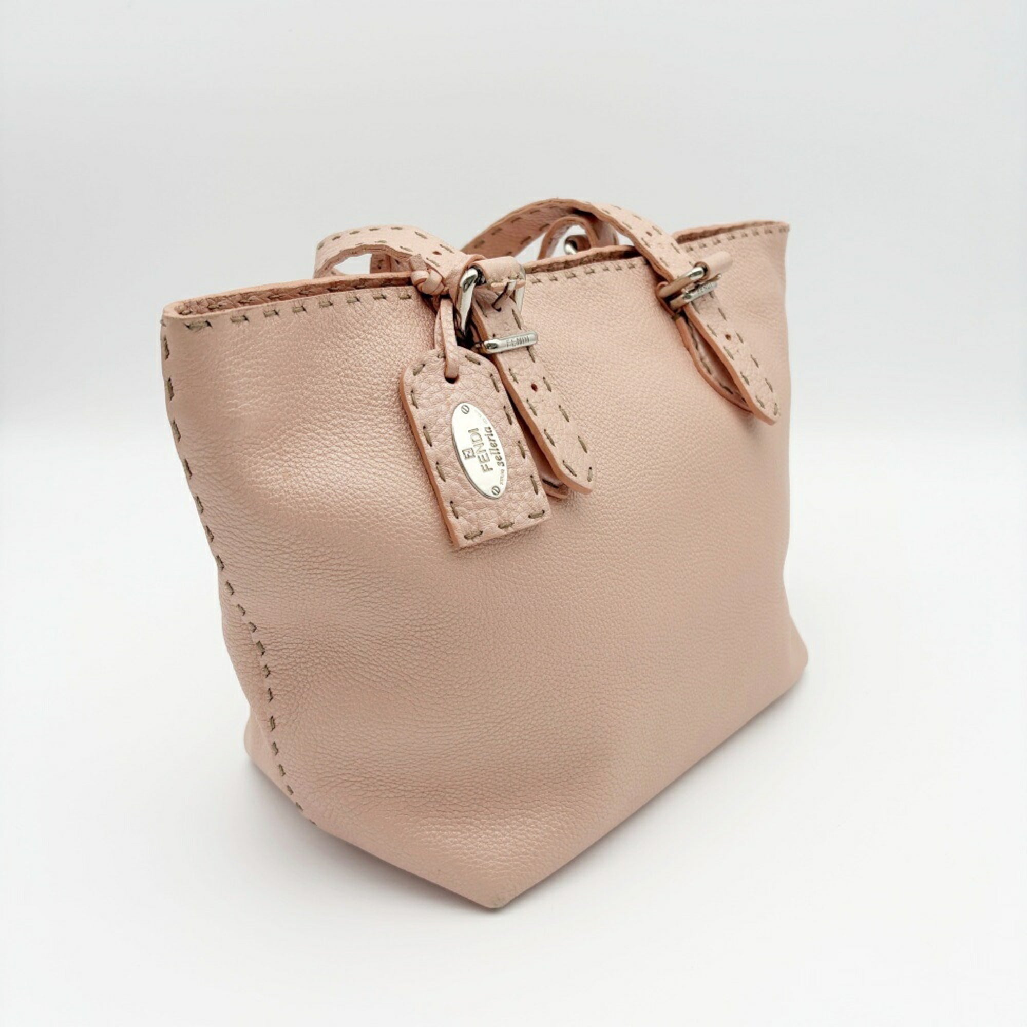 Fendi Pink Leather Tote Bag (Pre-Owned)