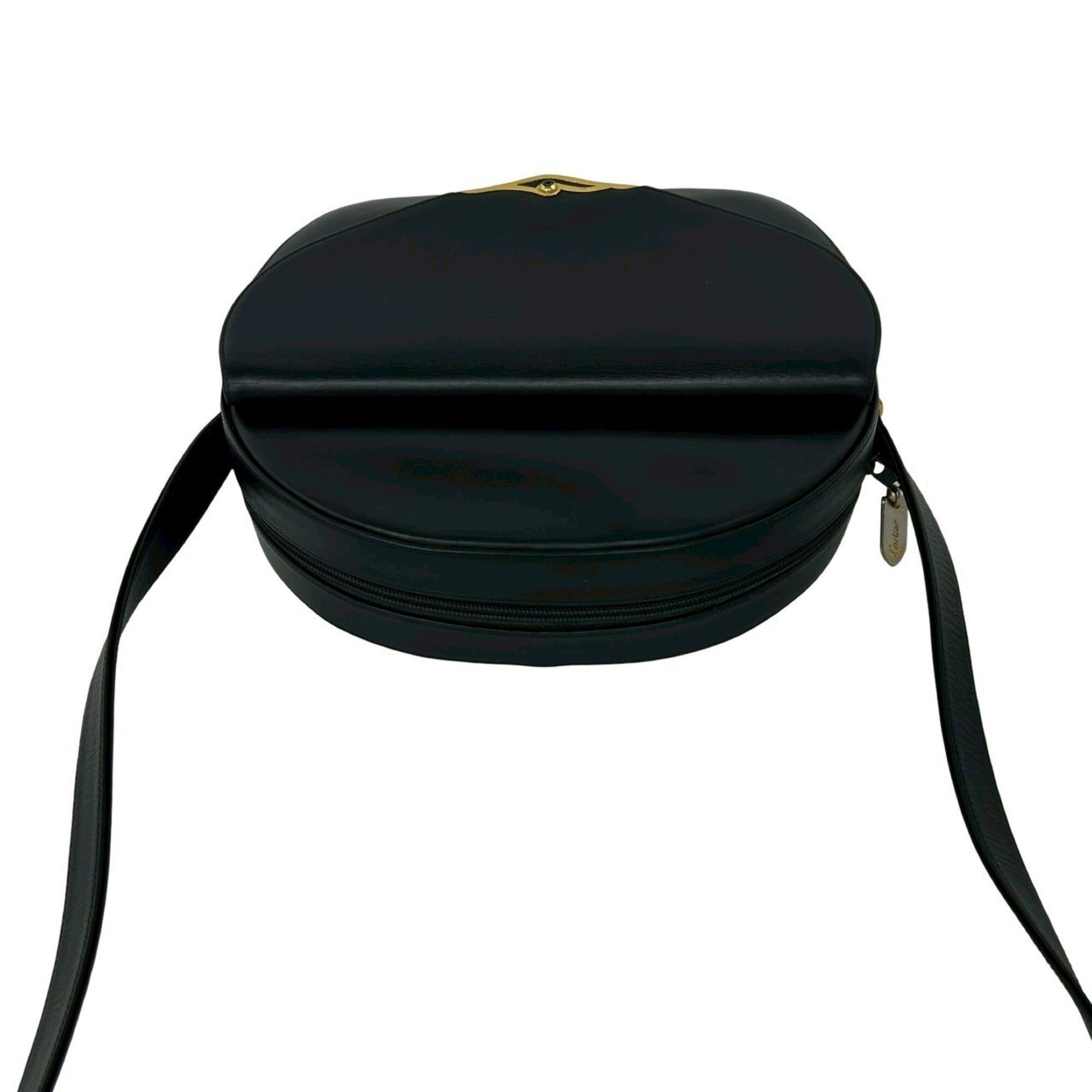 Cartier Black Leather Pochette Shoulder Bag (Pre-Owned)