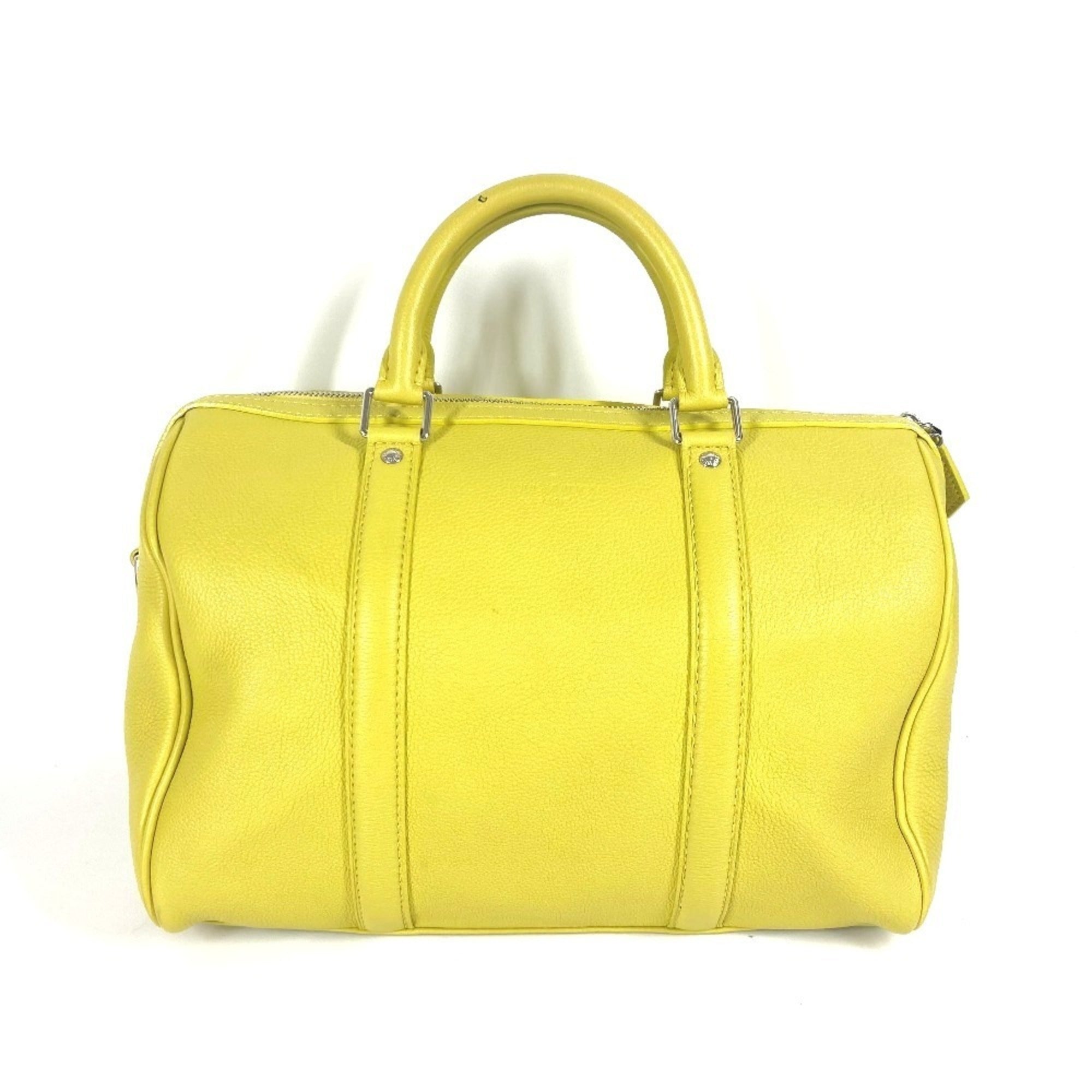 Louis Vuitton Pistache Yellow Leather Boston Bag Handbag Shoulder Bag (Pre-Owned)