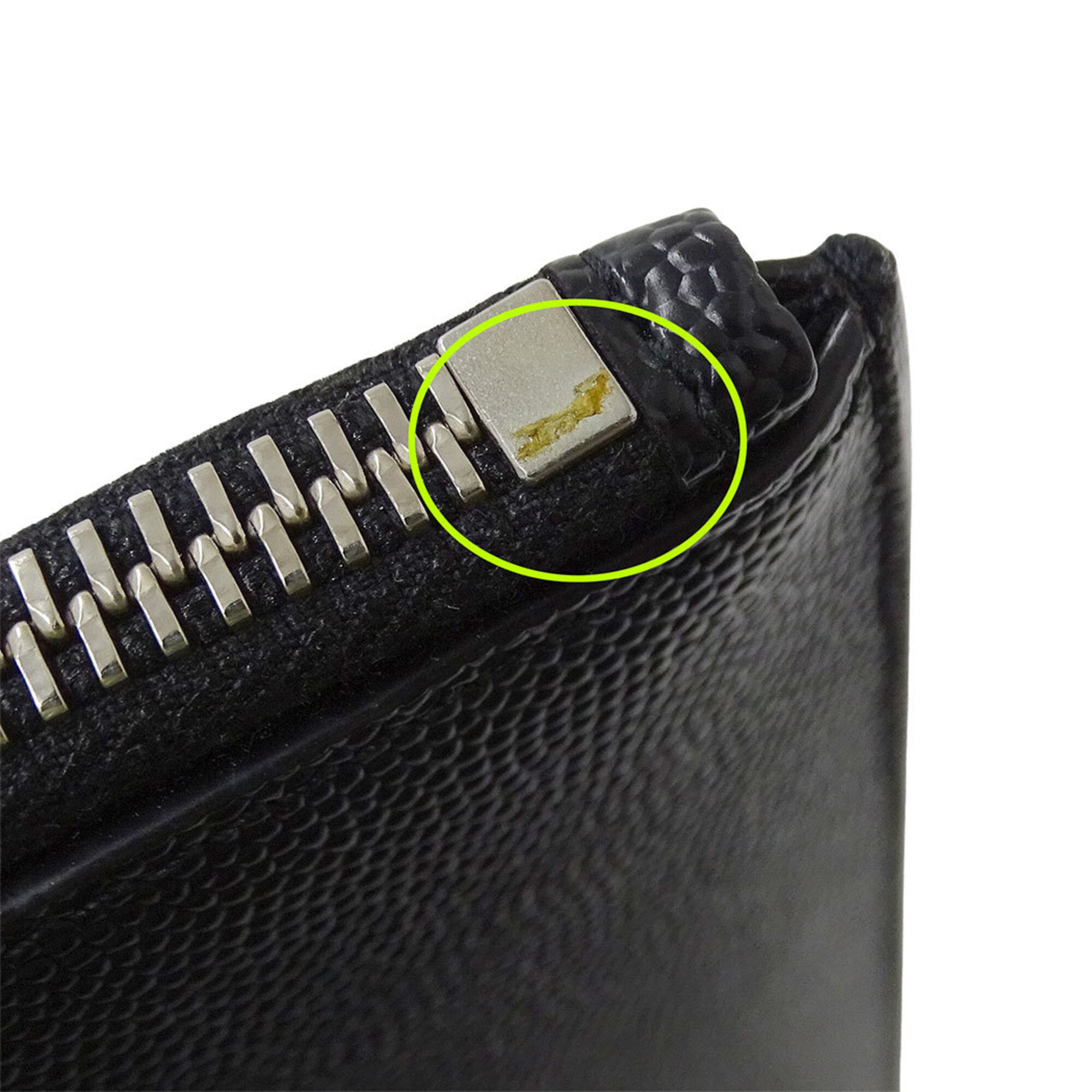 Saint Laurent Black Leather Clutch Bag Handbag (Pre-Owned)