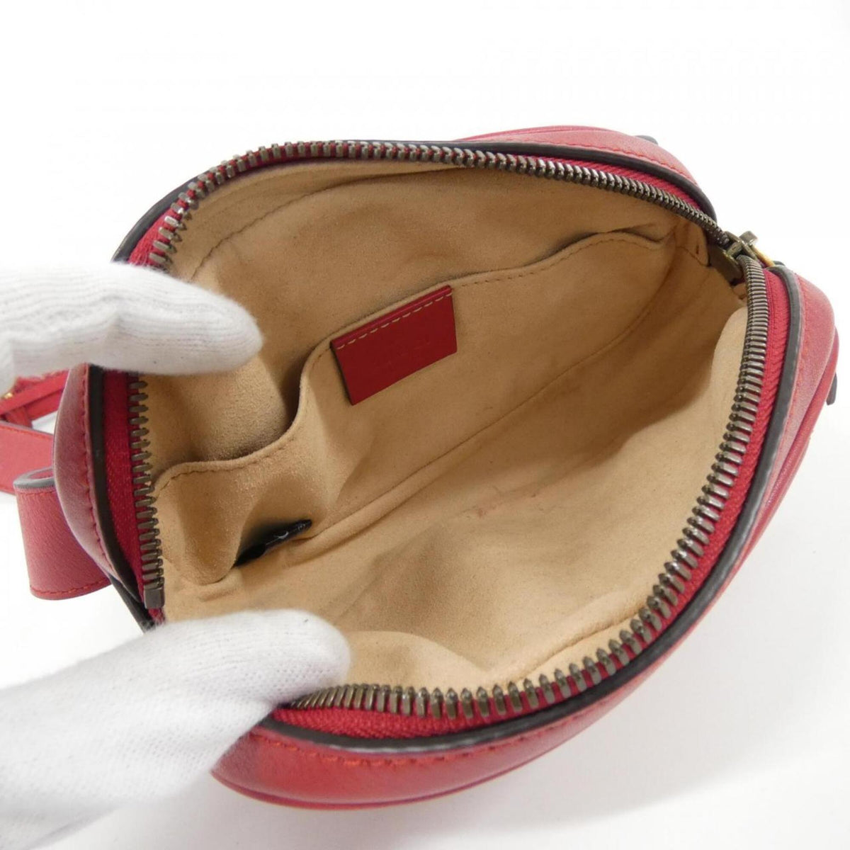 Gucci Gg Marmont Red Color Leather Fanny Pack (Pre-Owned)
