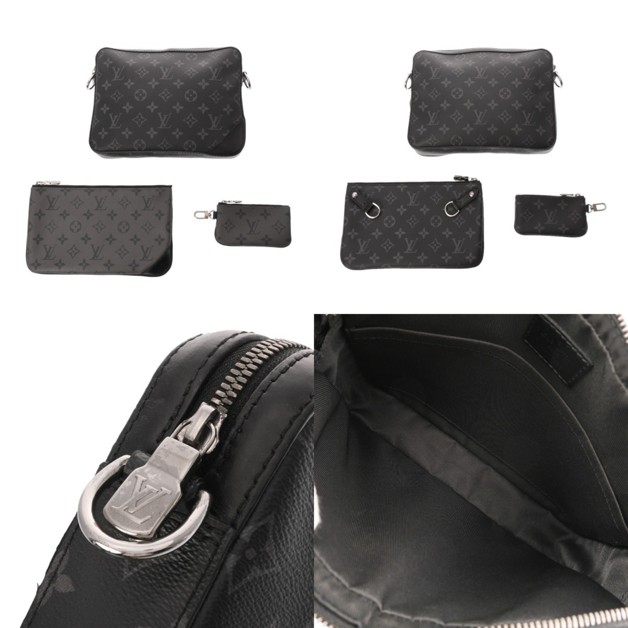 Louis Vuitton Black Gray Monogram Eclipse Shoulder Bag (Pre-Owned)