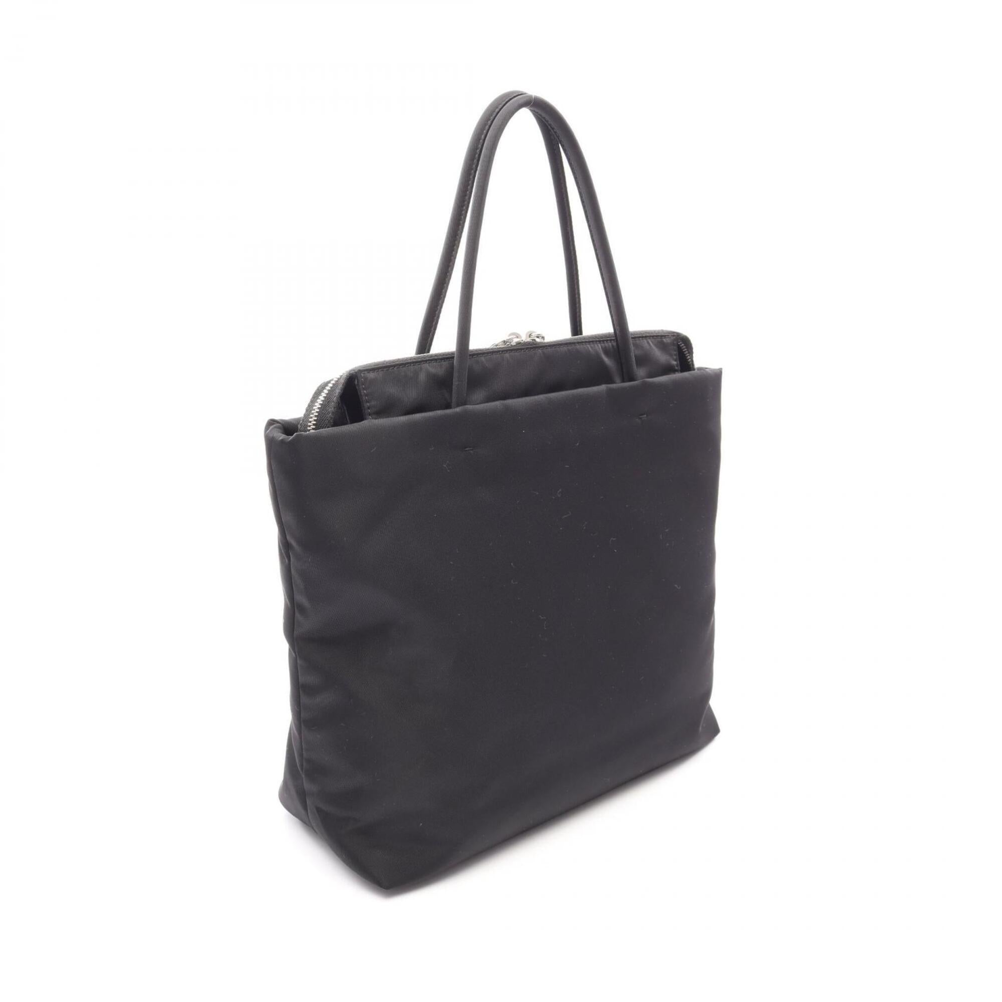 Prada Black Nylon Leather Handbag (Pre-Owned)
