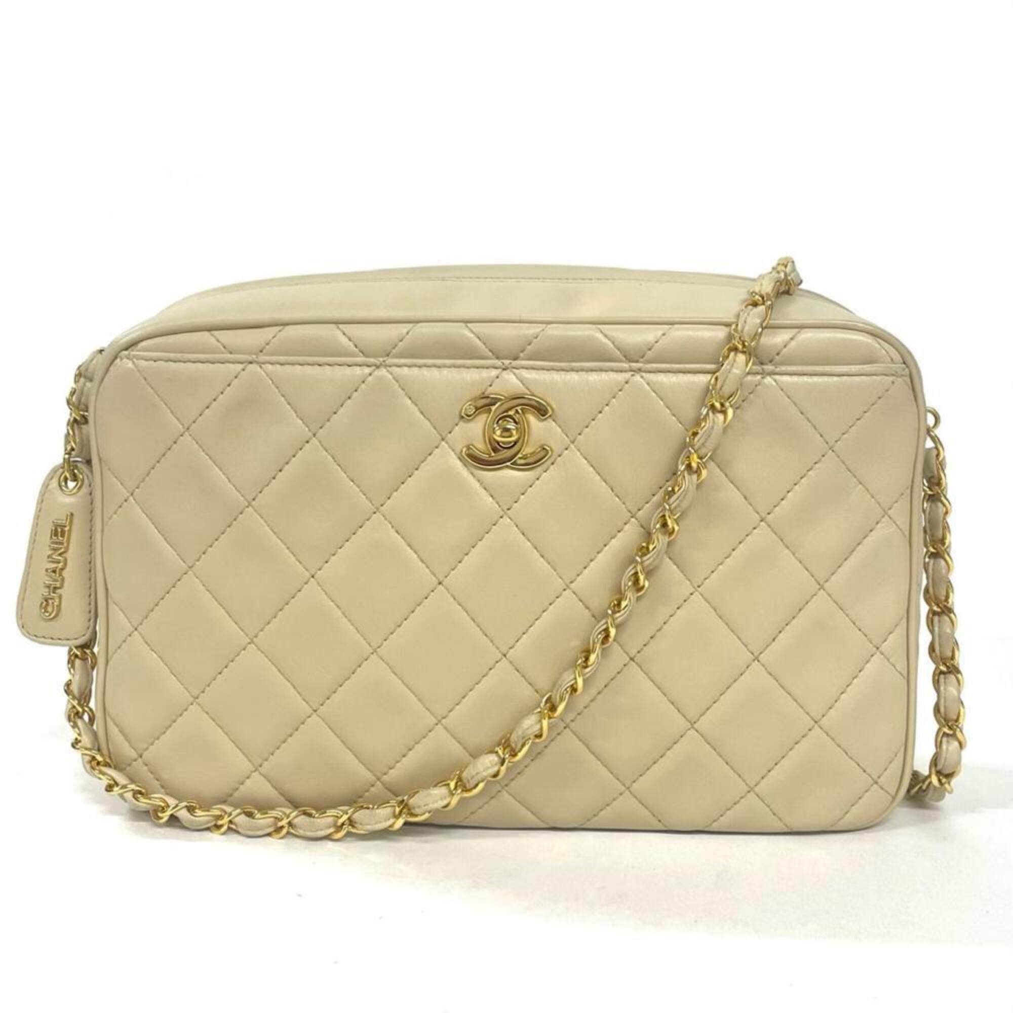 Chanel Beige Leather Shoulder Bag (Pre-Owned)