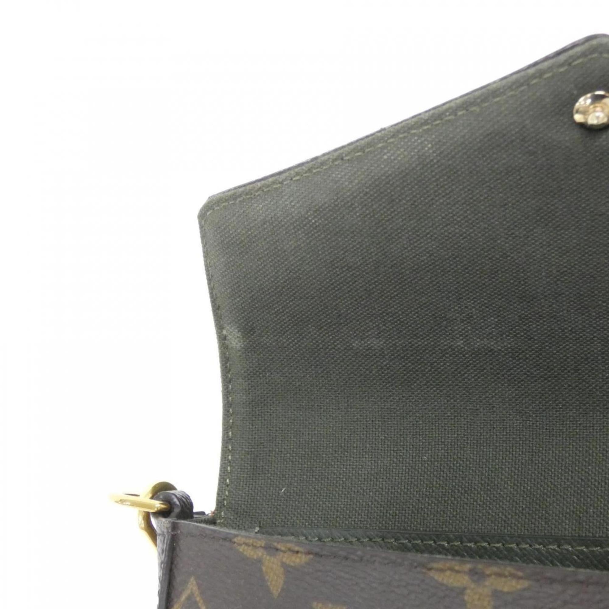 Louis Vuitton Khaki Marron Monogram Monogram Coated Canvas Pochette Pouch Shoulder Bag (Pre-Owned)