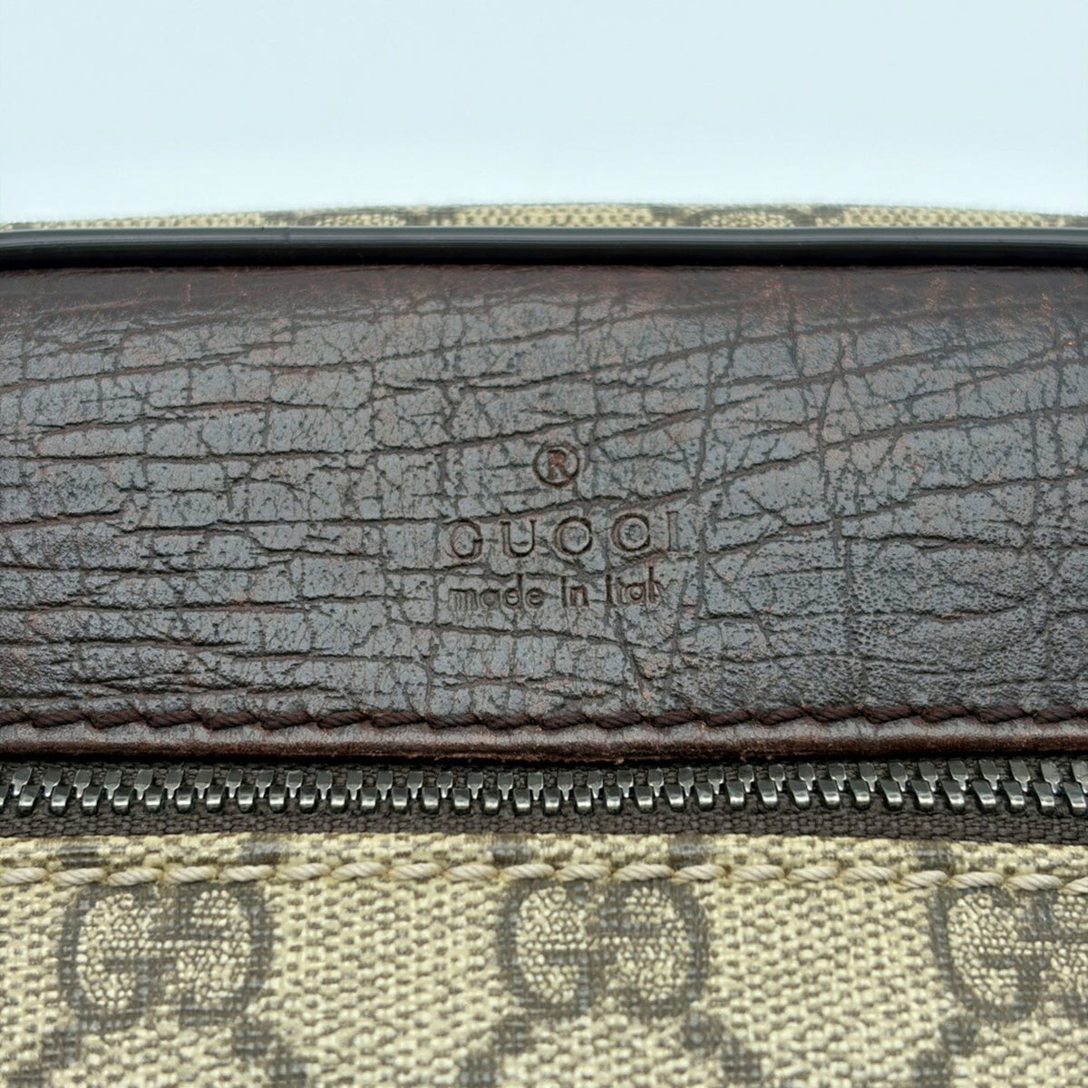 Gucci Beige Dark Brown Pvc Leather Shoulder Bag (Pre-Owned)