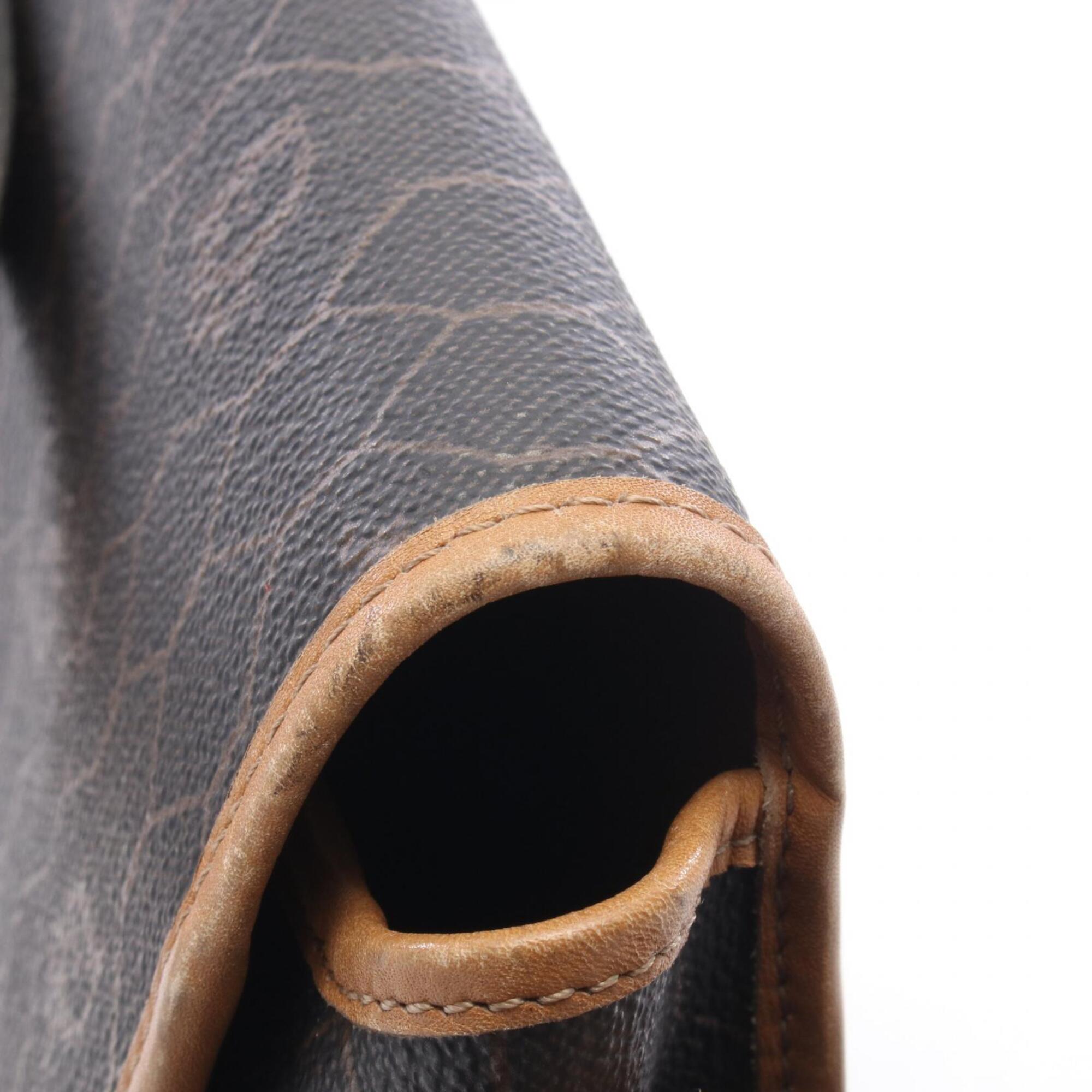 Christian Dior Black Brown Coated Canvas Leather Handbag Shoulder Bag (Pre-Owned)