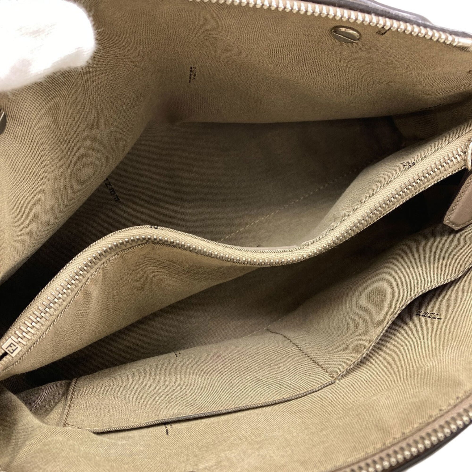 Fendi Grayish Leather Handbag (Pre-Owned)