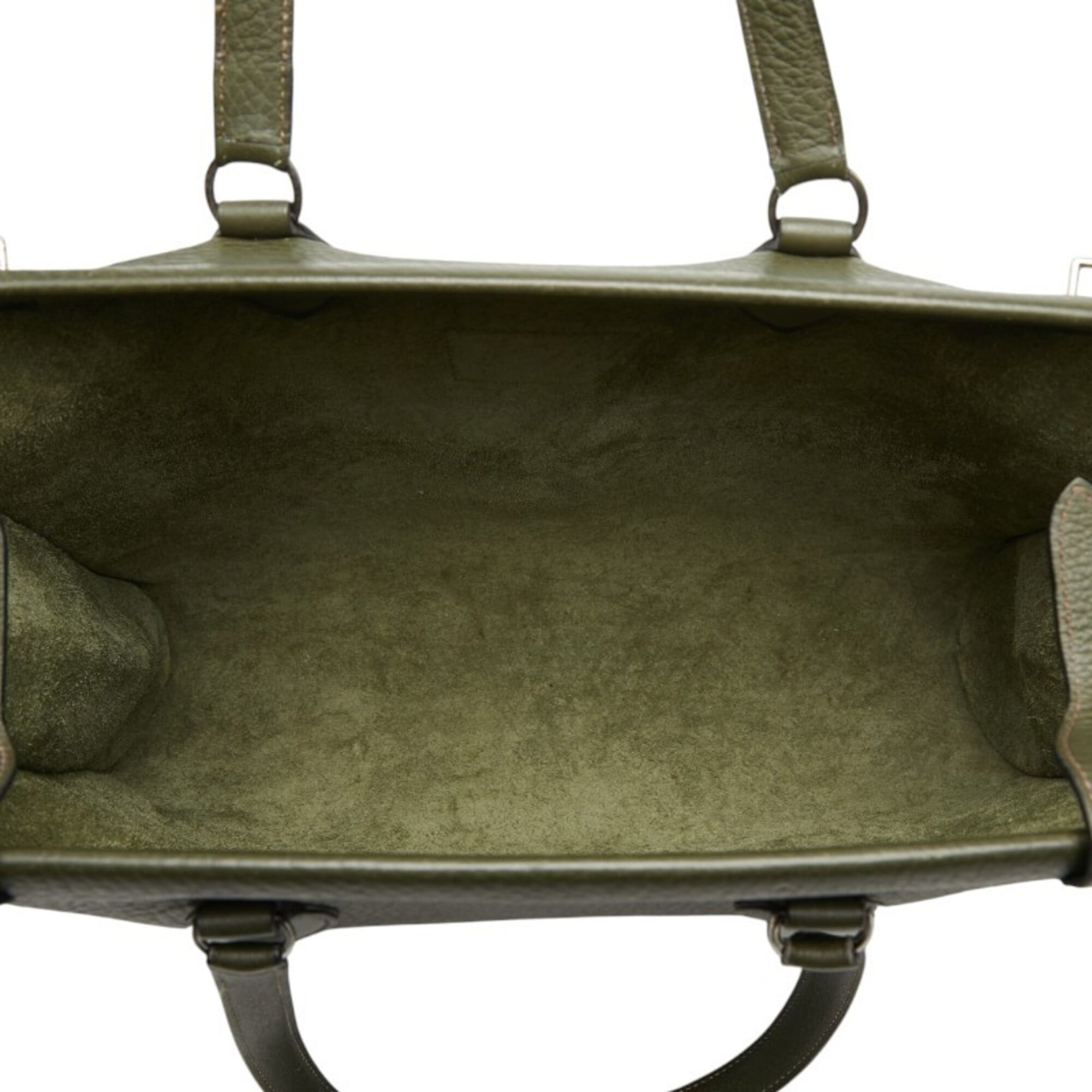 Hermes Green Taurillon Clemence Leather Pouch Shoulder Bag Tote Bag (Pre-Owned)