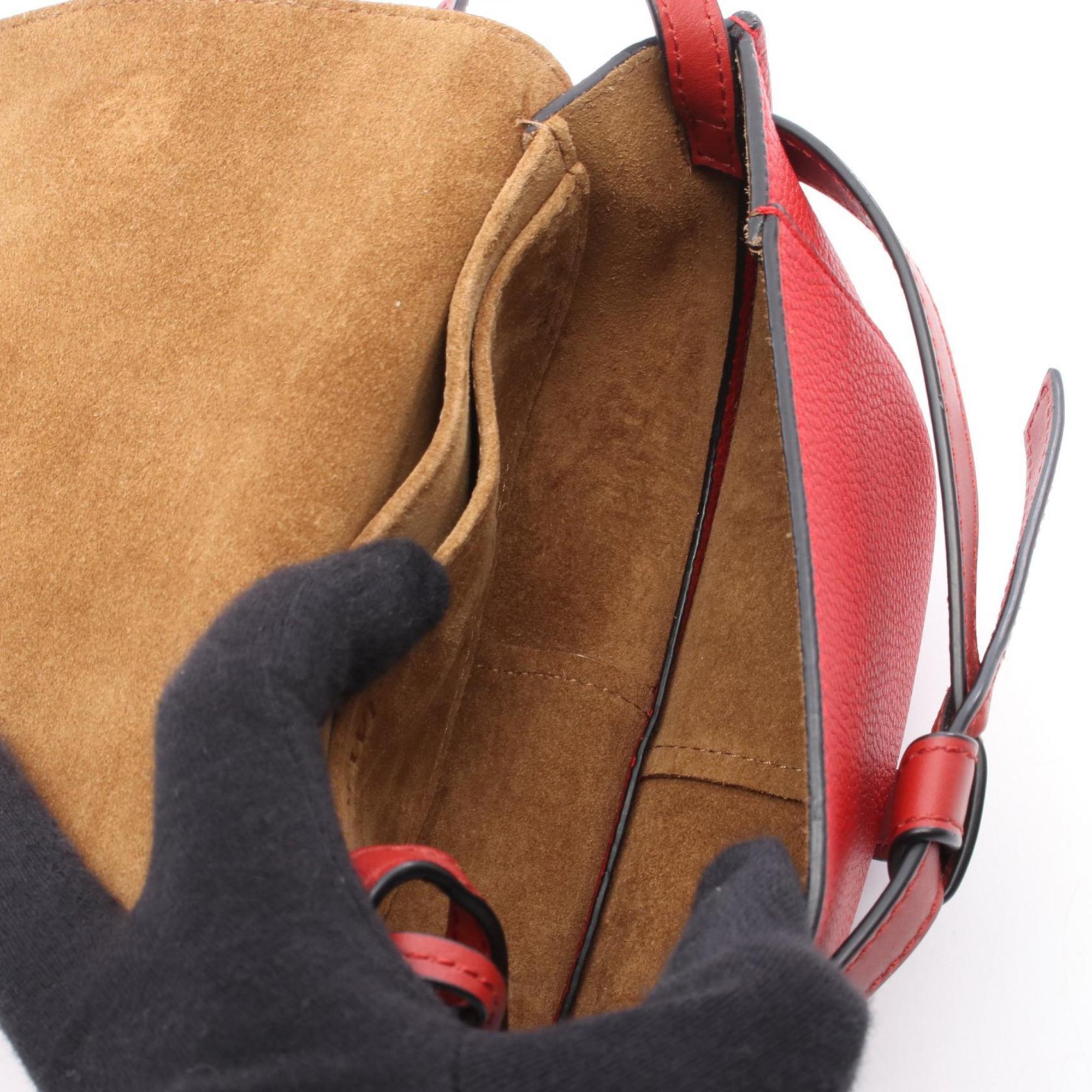 Loewe Red Color Leather Shoulder Bag (Pre-Owned)