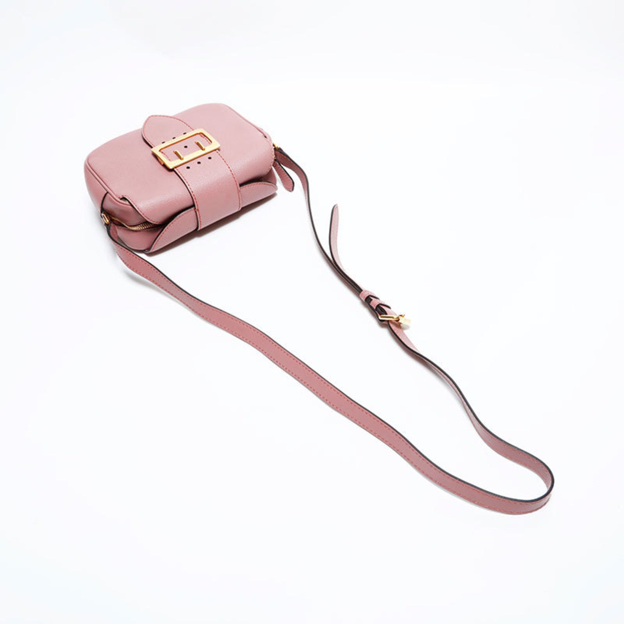 Burberry Pink Leather Shoulder Bag (Pre-Owned)
