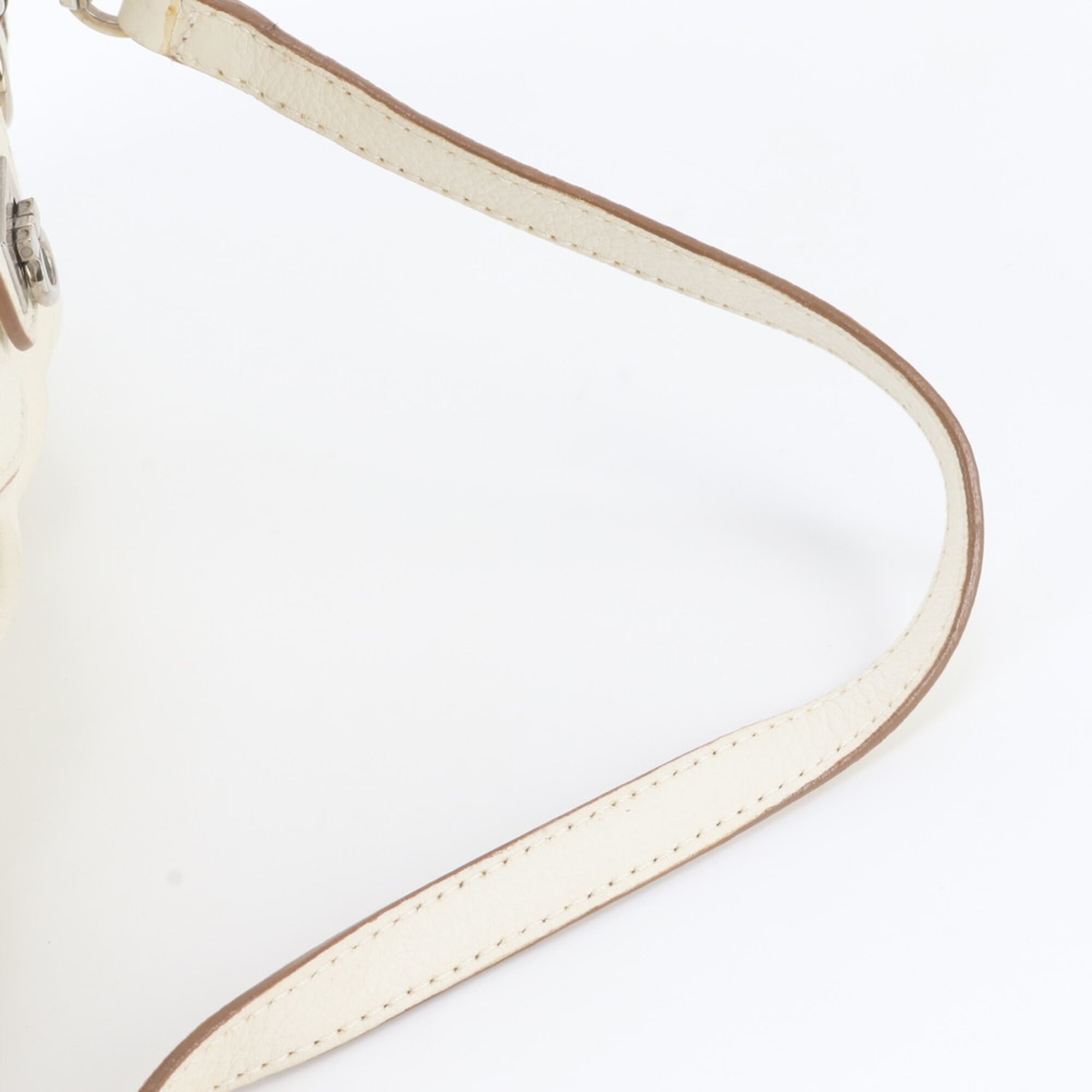 Salvatore Ferragamo White Leather Boston Bag Shoulder Bag Tote Bag (Pre-Owned)