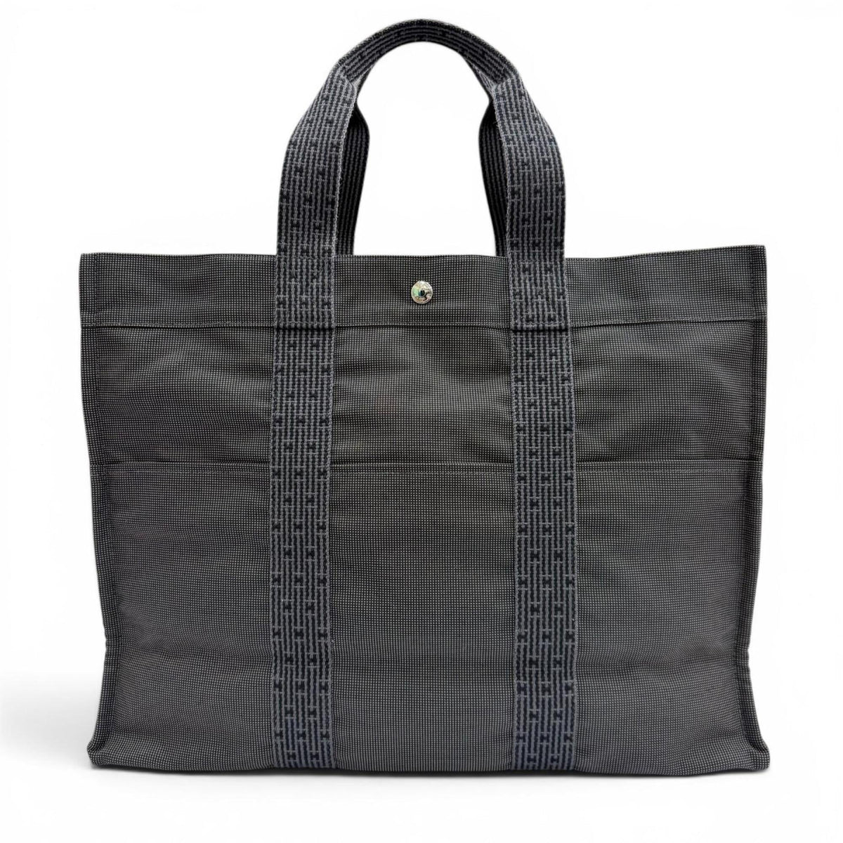 Hermes Gray Polyamide Polyester Handbag Tote Bag (Pre-Owned)