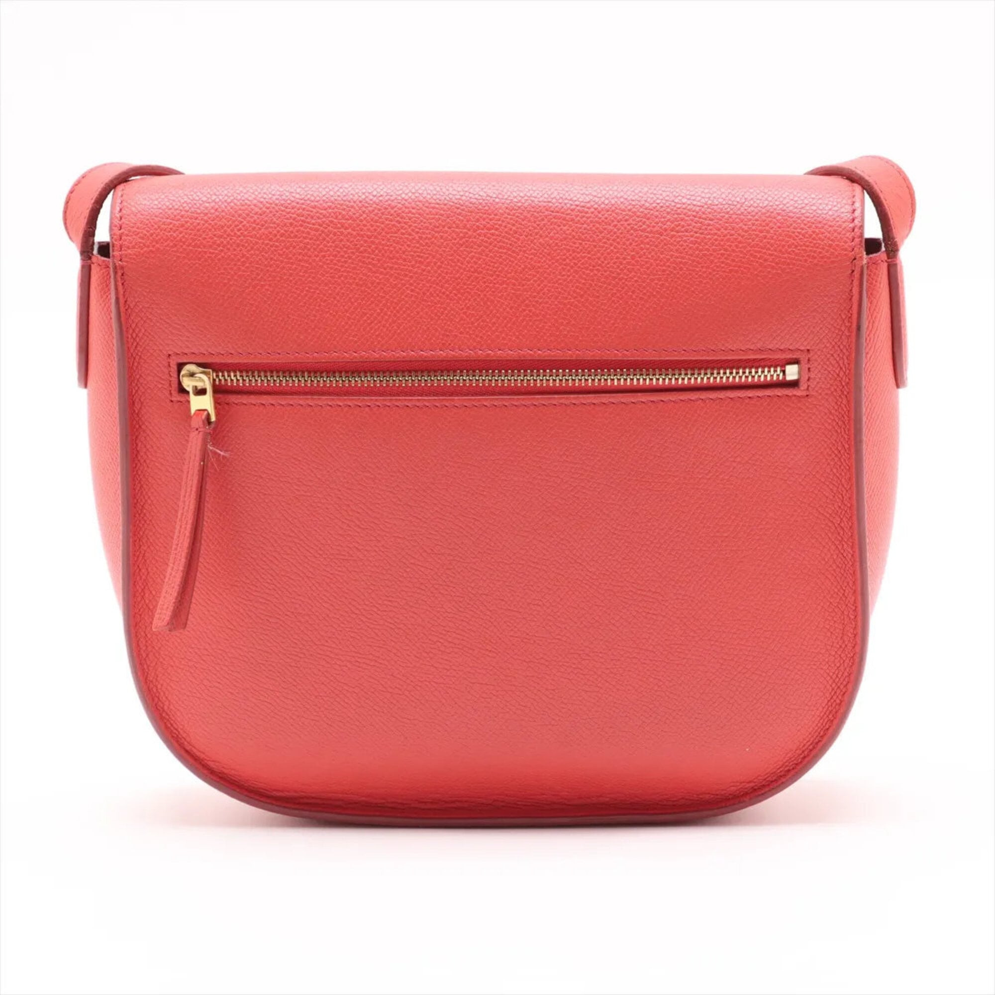 Celine Red Color Leather Crossbody Bag Handbag Shoulder Bag Tote Bag (Pre-Owned)